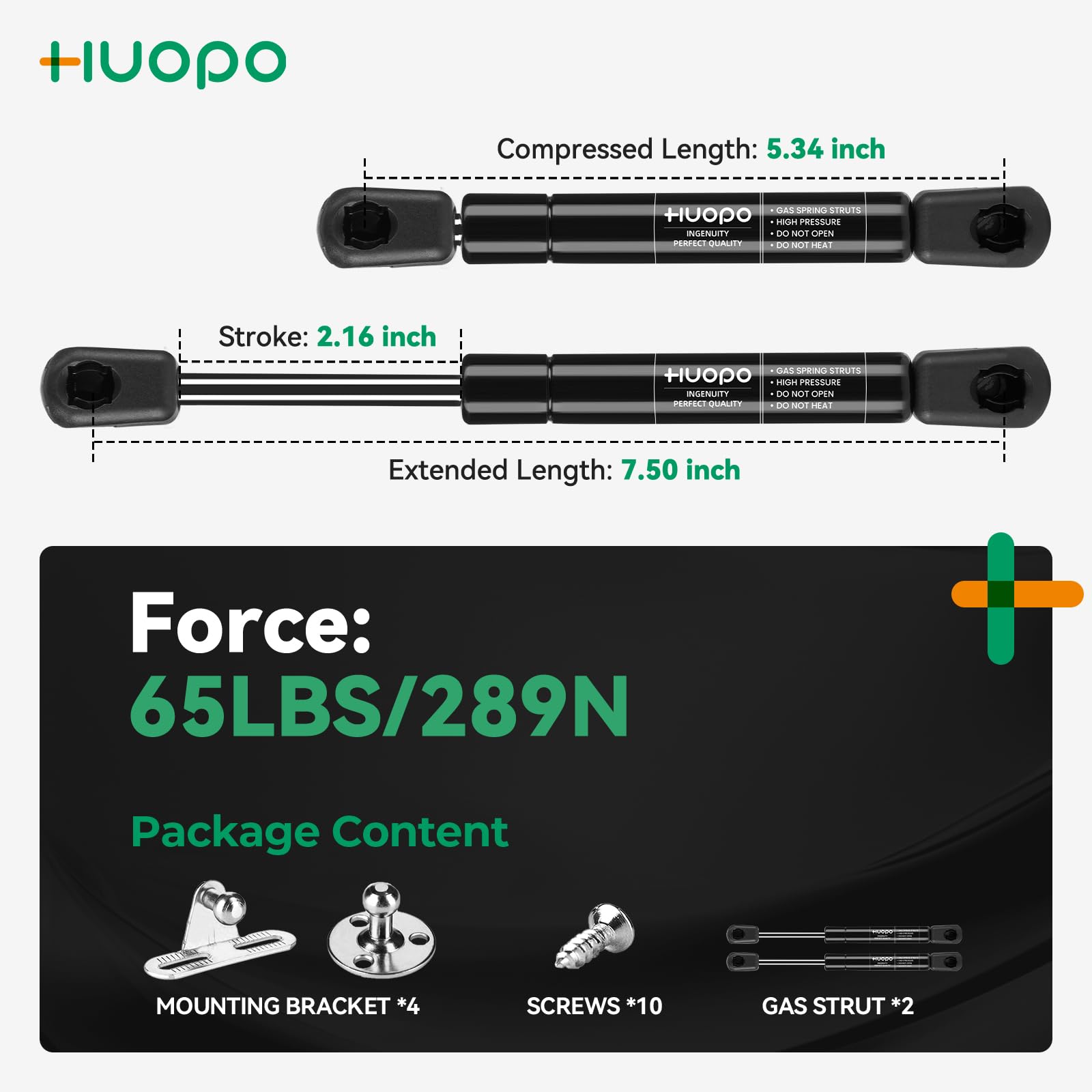 Huopo Ml3165 7.5 Inch 65Lb/289N Gas Strut Shock 7.5'' Spring Lift Support For Sentry Safe Replacement Parts Rv Cabinet Door Biom