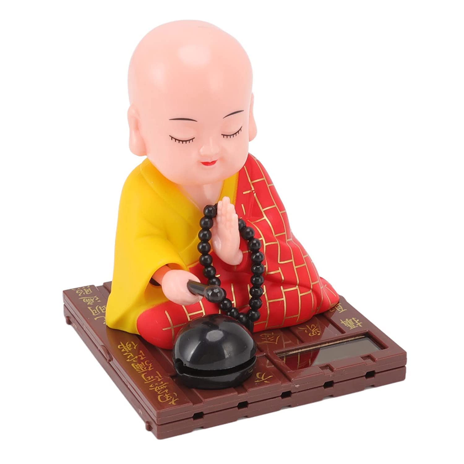 Augen Small Buddhist Monk Decoration For Home Car Dashboard Solar Ornaments, Automatic Nodding Lucky Light Energy Sensing Ecofri