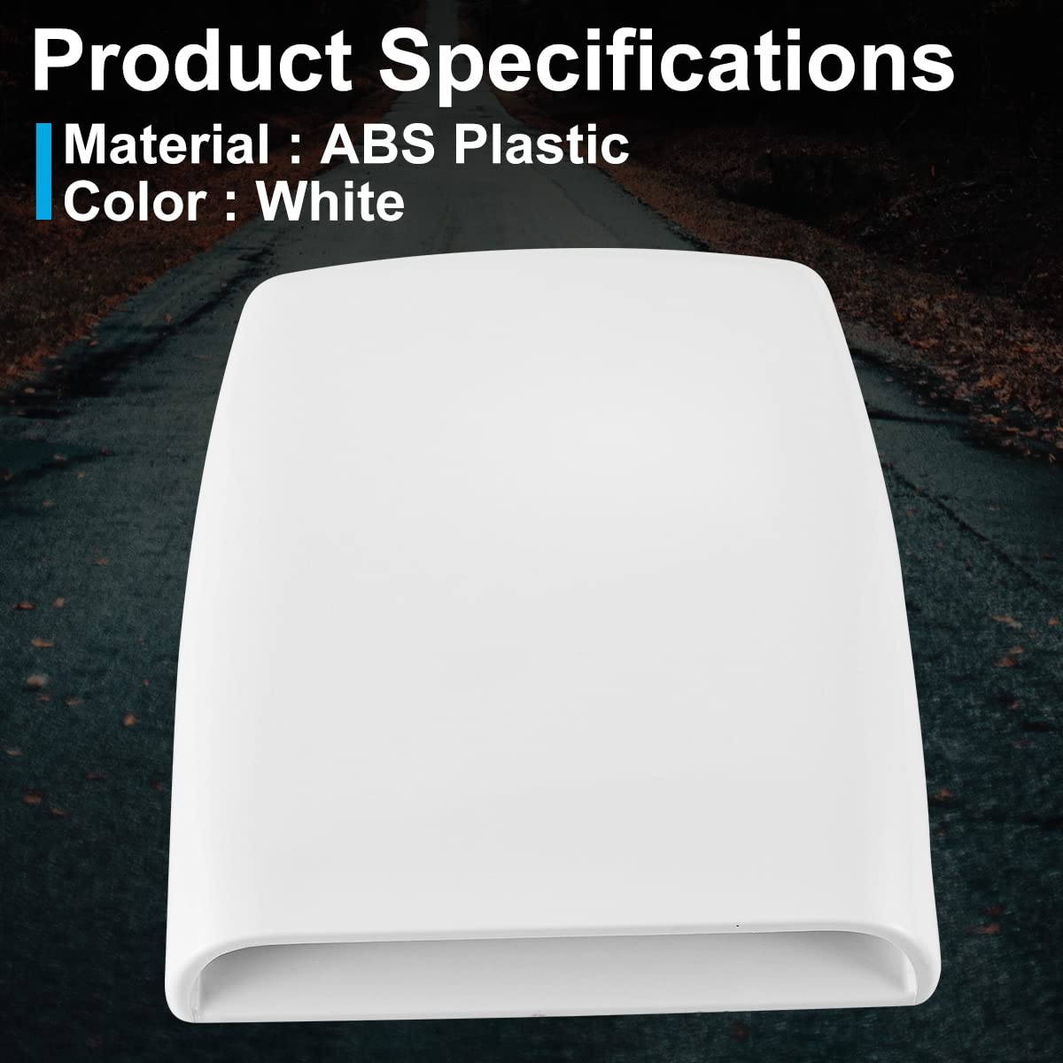 Natgic Universal Car Air Flow Decorative Intake Hood Scoop Turbo Bonnet Vent Cover (White)