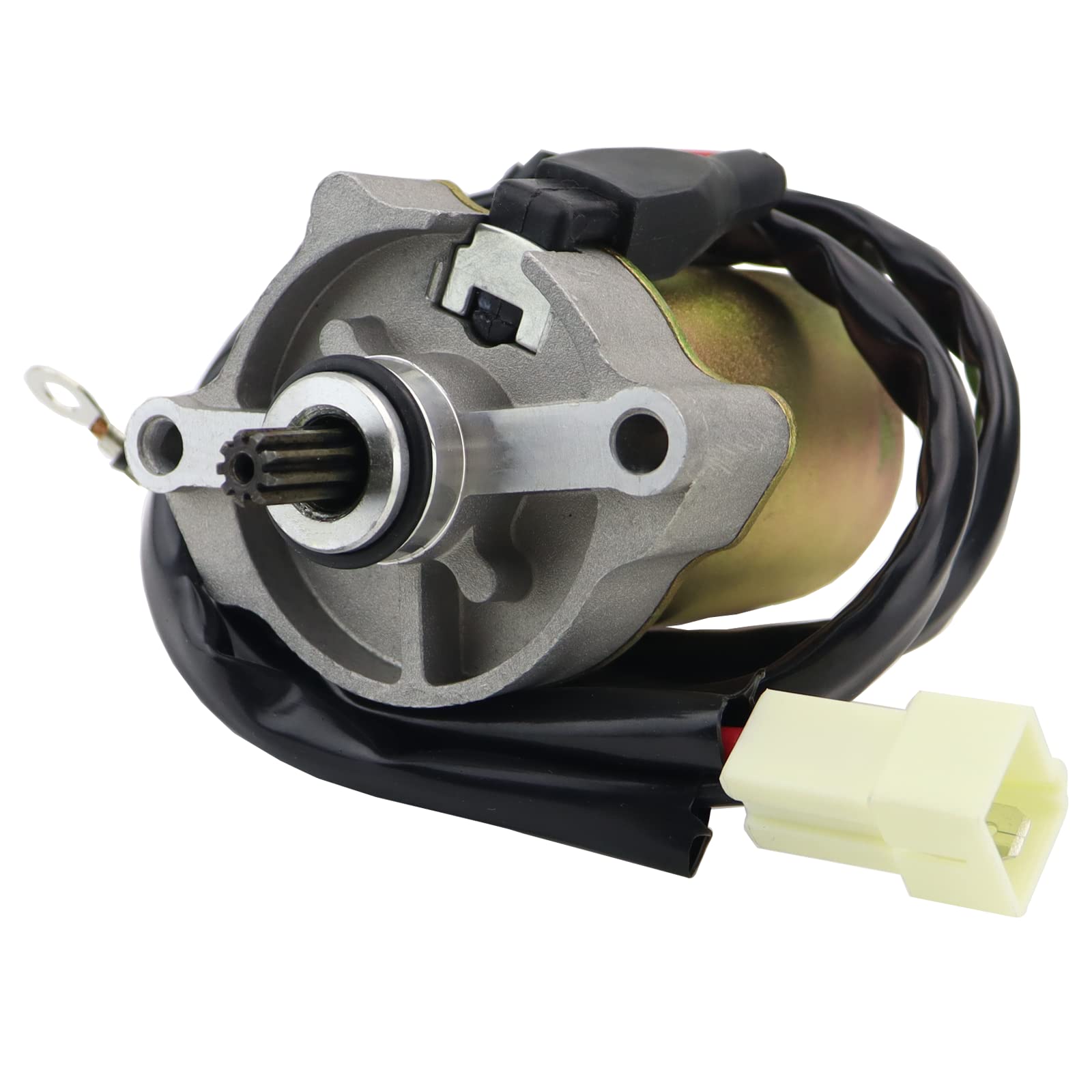 STABSOLI Starter Motor & Solenoid Relay for Polaris ATV Outlaw 90/110, Metal, Silver, Model SS83+068, 2007-2022