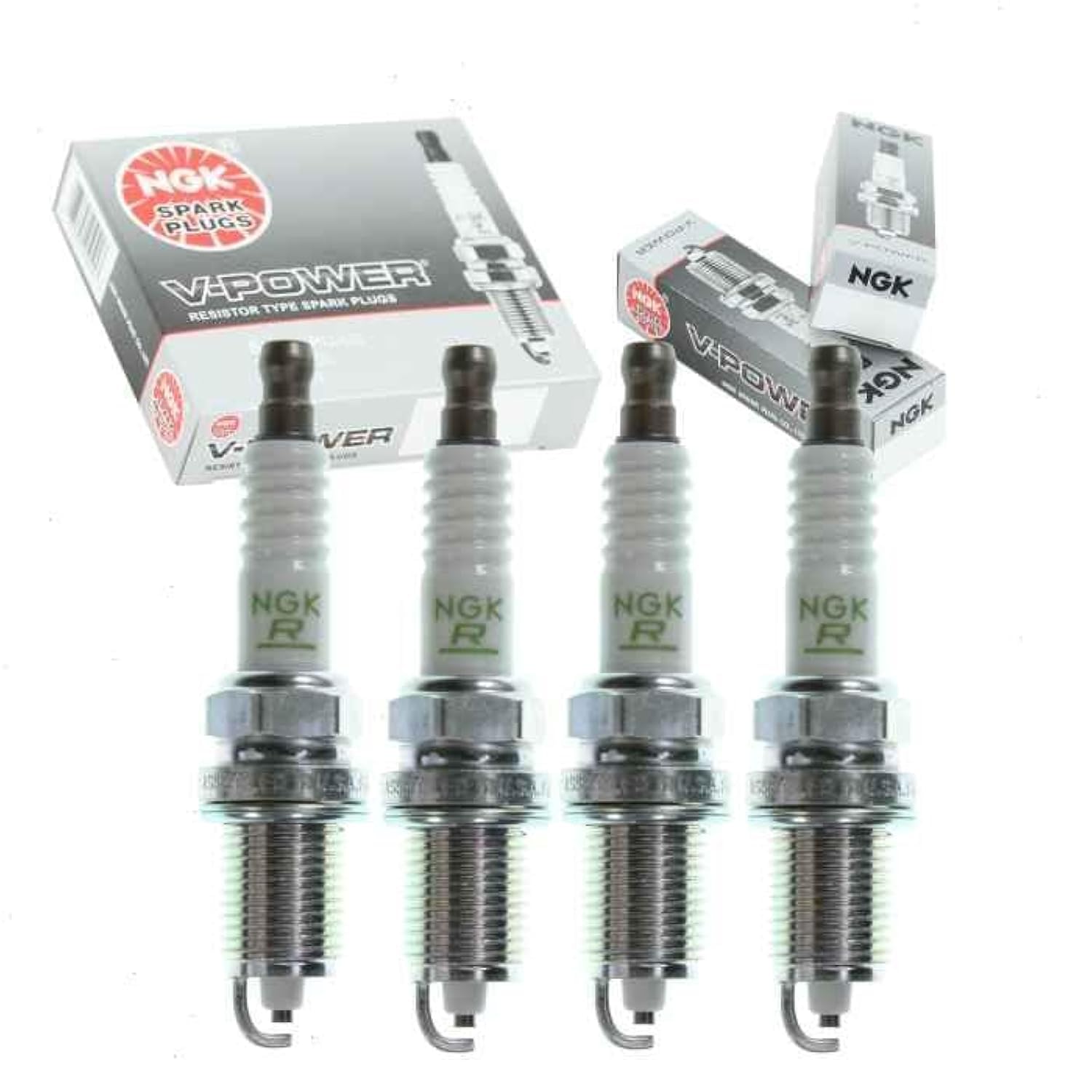 4 pc NGK V-Power Spark Plugs compatible with Chrysler 200 2.4L L4 2011-2014