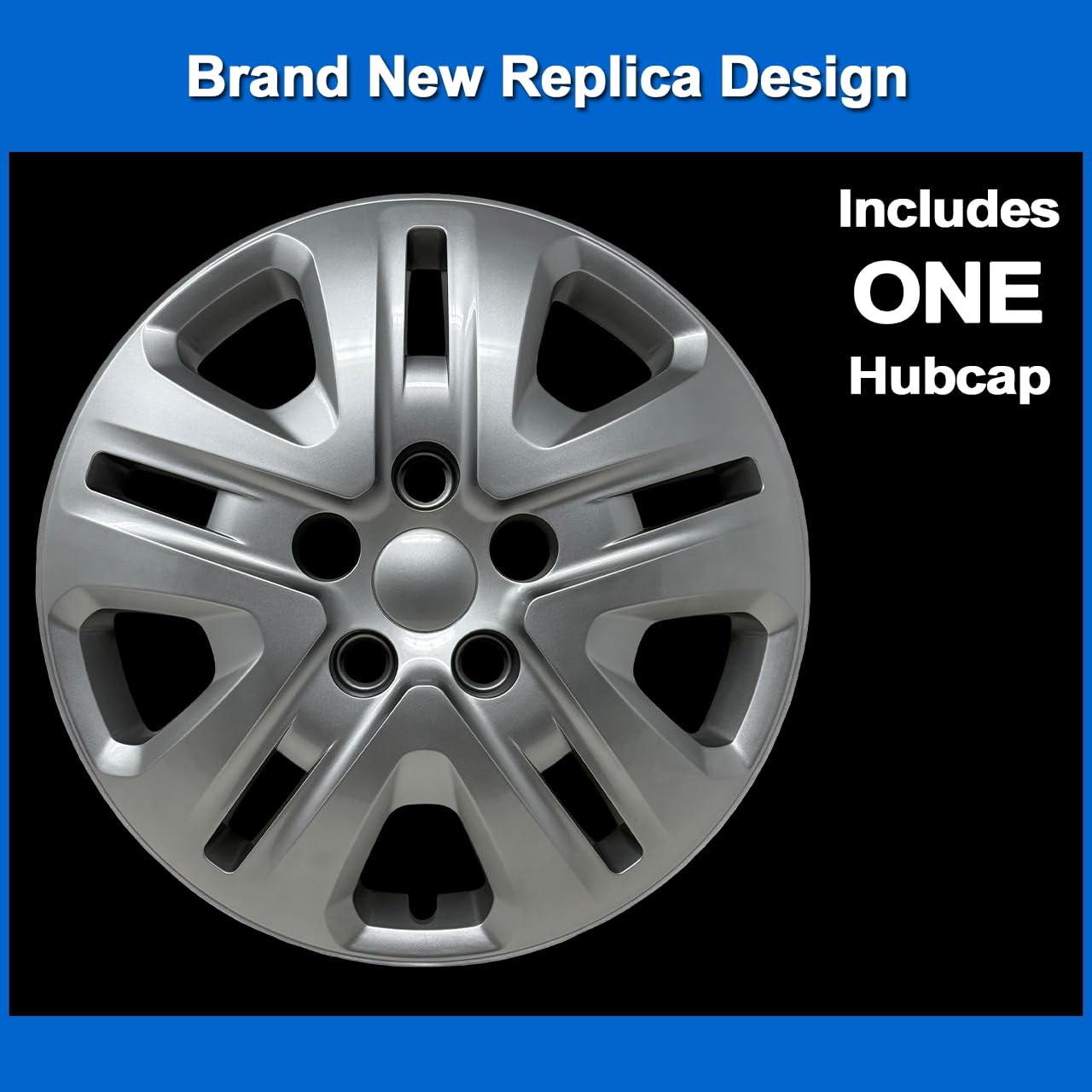 Premium Replica Hubcap | Fits Dodge Caravan, Journey 2013-2020 | Replacement 17-Inch Wheel Cover (1 Piece)
