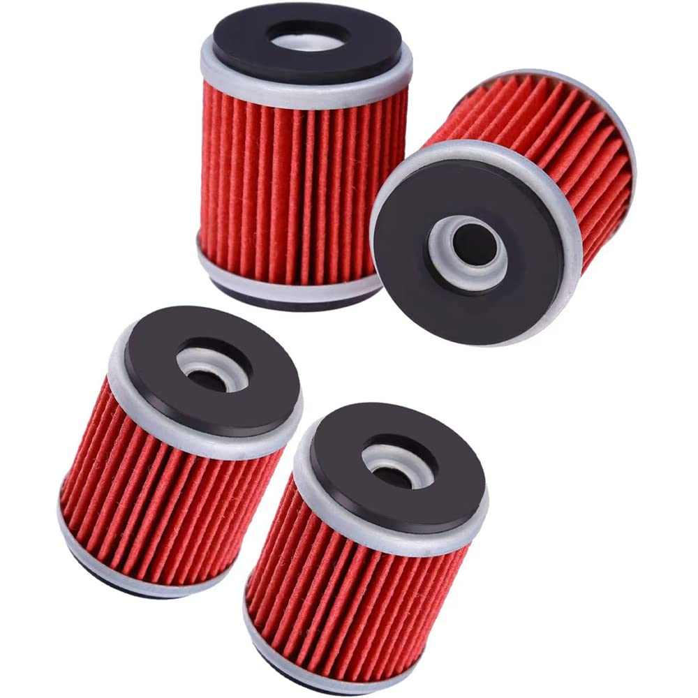 4-Pack Oil Filter Replacement Oil Filters Fit for Yamaha YZ250 XT250 YBR250 YFZ450 YFZ450R YFZ450W YFZ450X YFZ459R YZ250F YZ450F