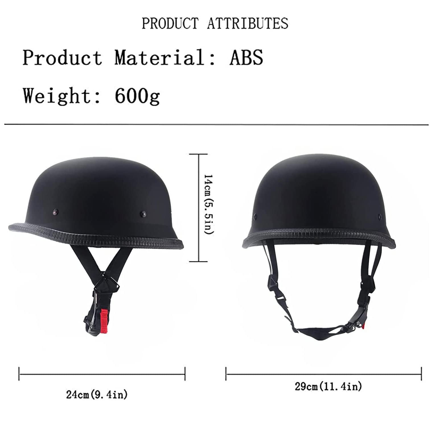 German Style Motorcycle Half Helmet Open Face Adult Men Women DOT Approved Retro Helmet