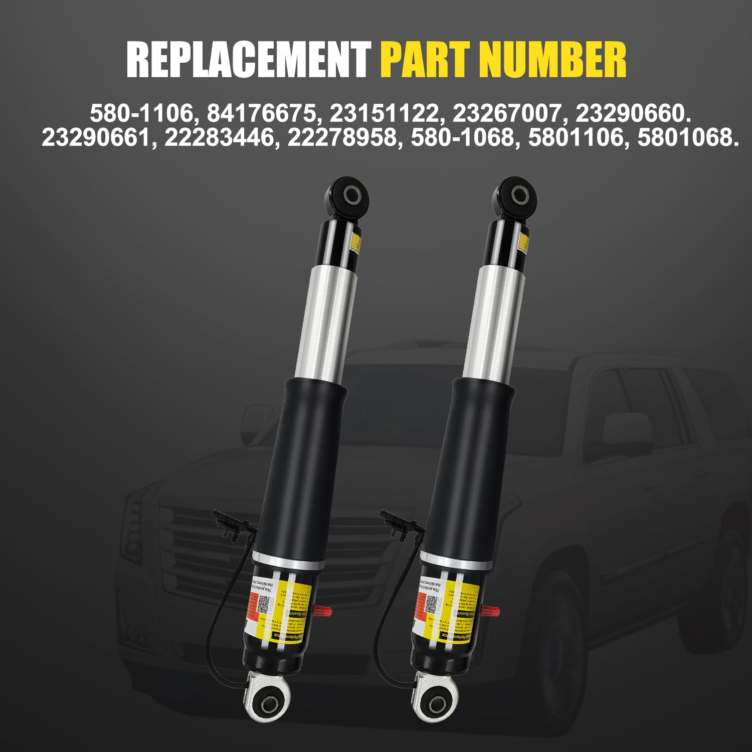 Yutmatin Rear Air Shock Strut Absorber for Cadillac Suburban Tahoe Yukon XL 2015-2020, Metal, Model 84176675
