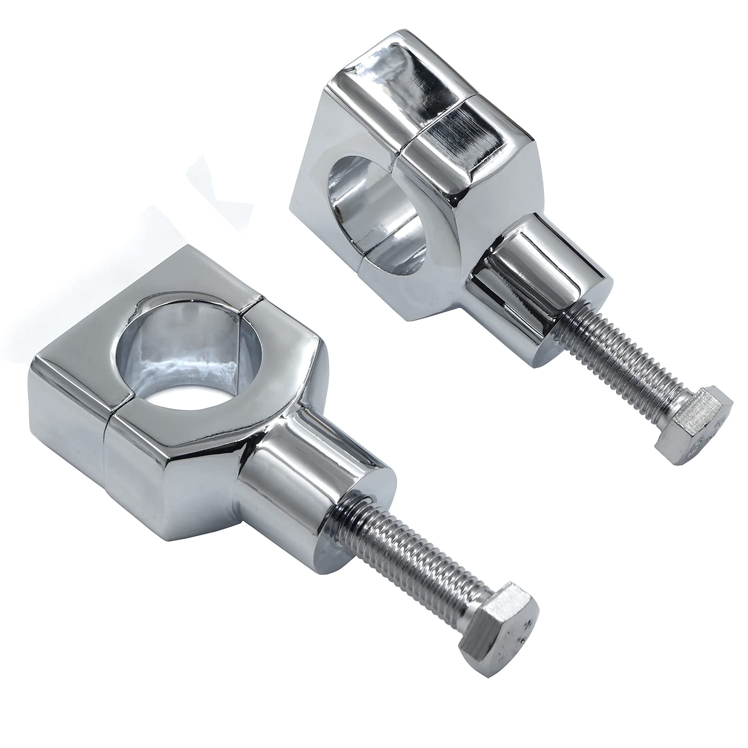 HongK Chrome 1.25" Motorcycle Handlebar Riser Clamp - 31.25mm, Aluminum, Compatible with H-D Cruisers & Choppers