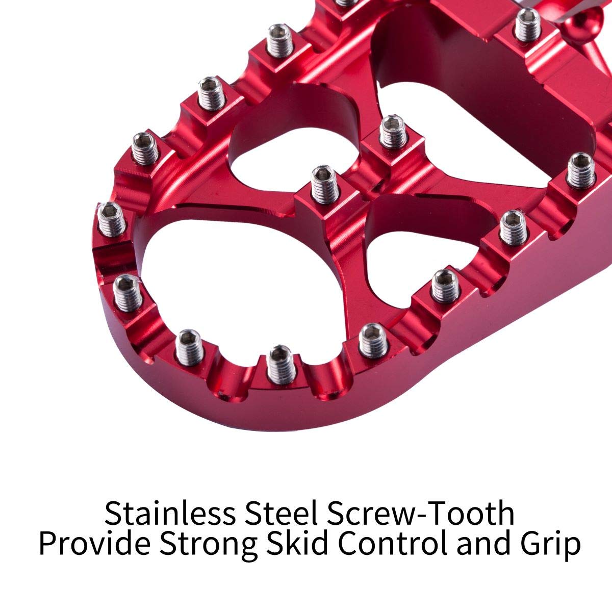 Hopider CNC Wide Foot Pegs MX Compatible with CR125/250 02-07, CRF150R 07-19, CRF250R 04-19, CRF250X 04-19, CRF450R 02-19, CRF45