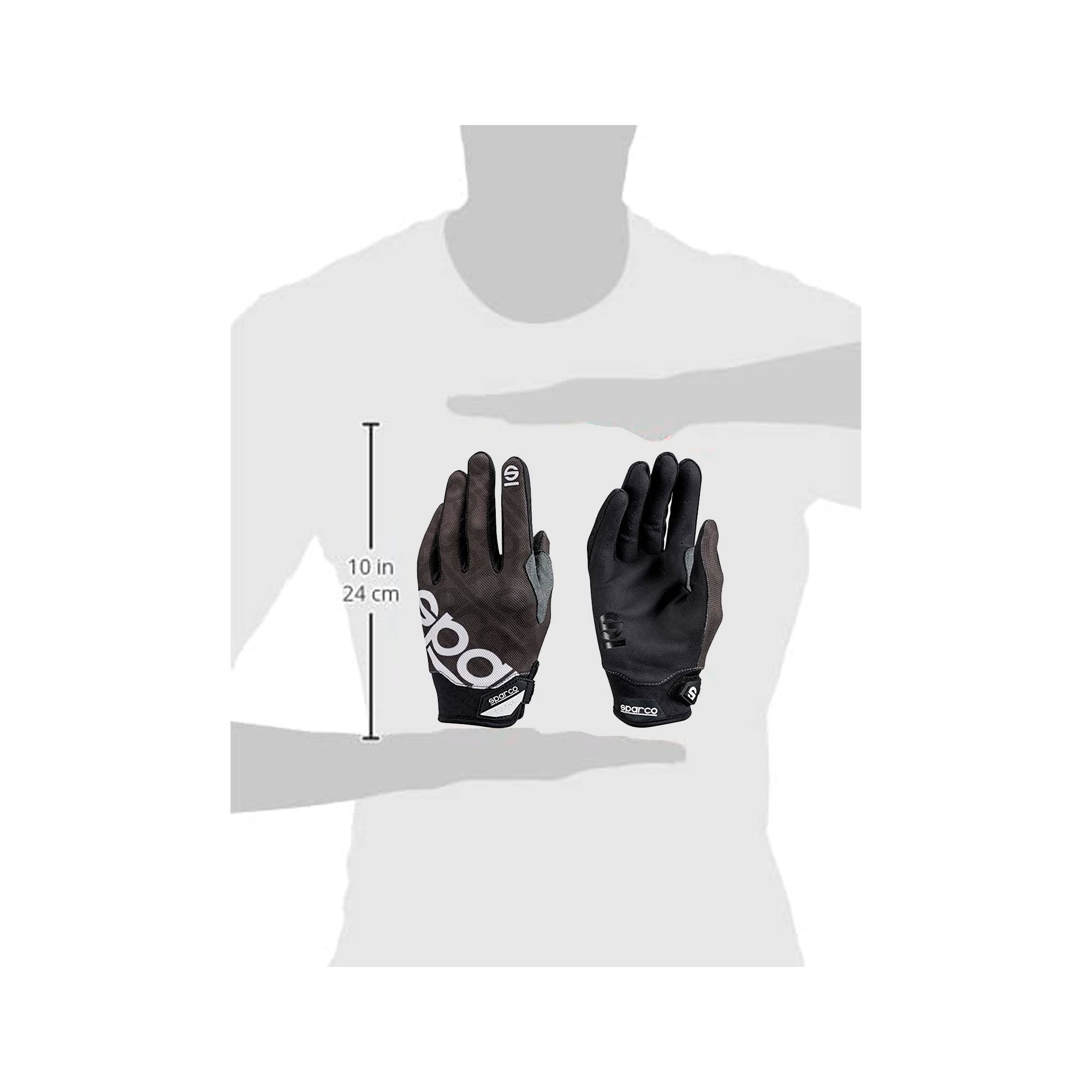 Sparco 002093Nr3L Glove Meca 3 Lrg Black