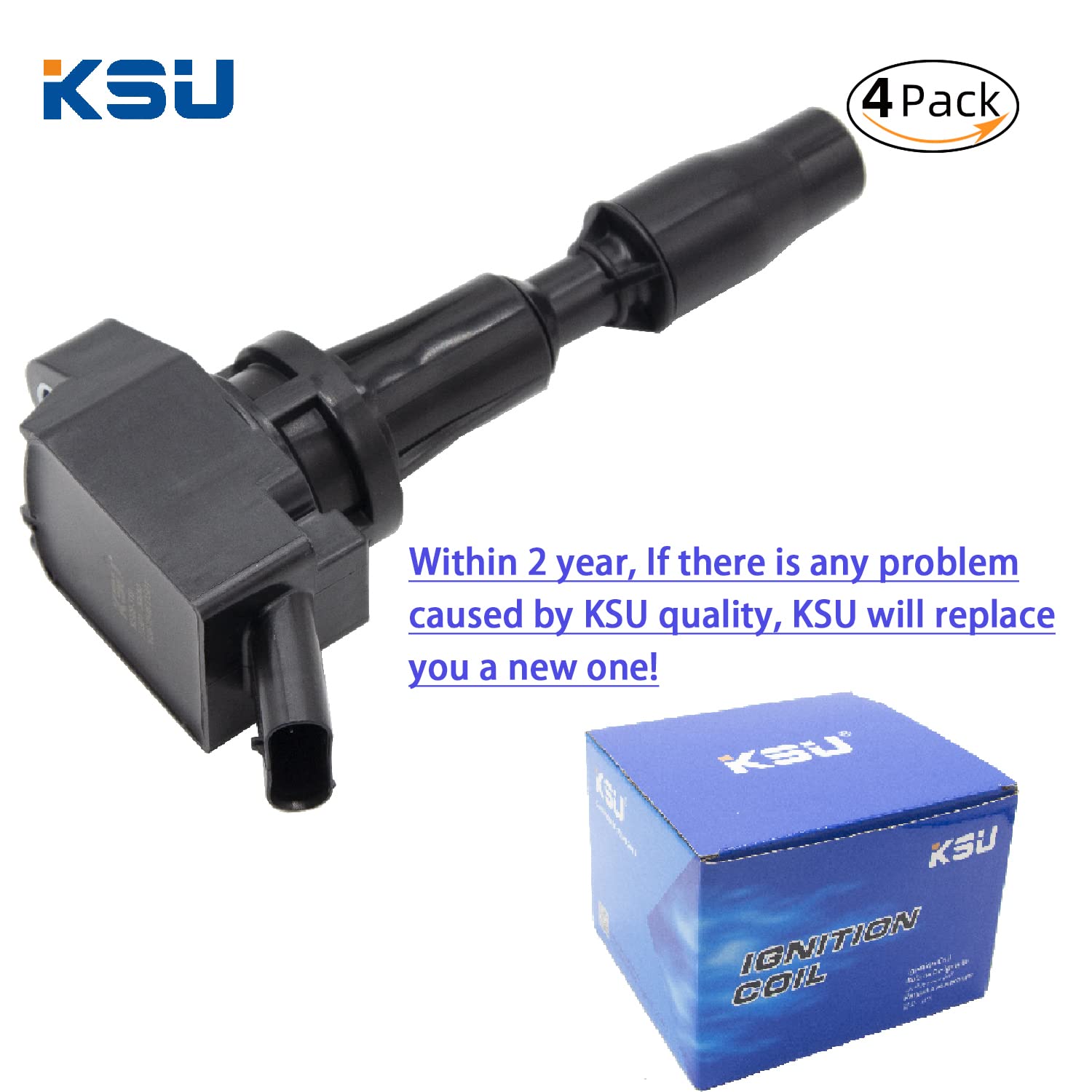 KSU Coil pack & Spark Plug compatible with Hyundai Tucson 2.4L L4 2018-2021