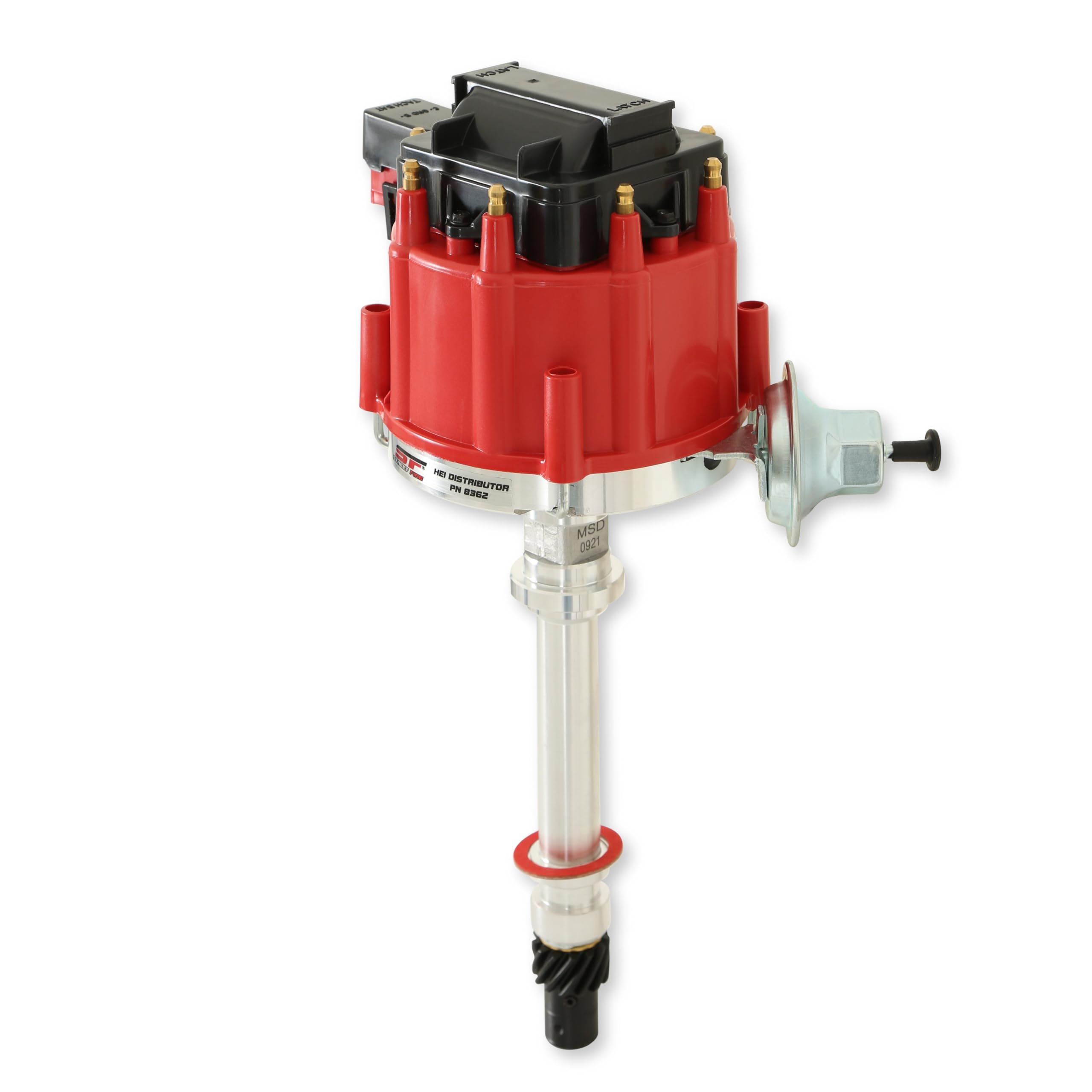 MSD Street Fire HEI Distributor 8362, Metal, Red and Black Cap