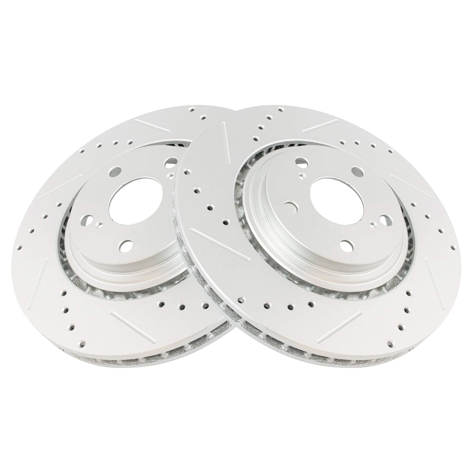 Trq Front Performance Brake Rotors Set Premium G-Coated Compatible With 2015-2017 Lexus Nx200T 2018-2021 Nx300 2015-2021 Nx300H