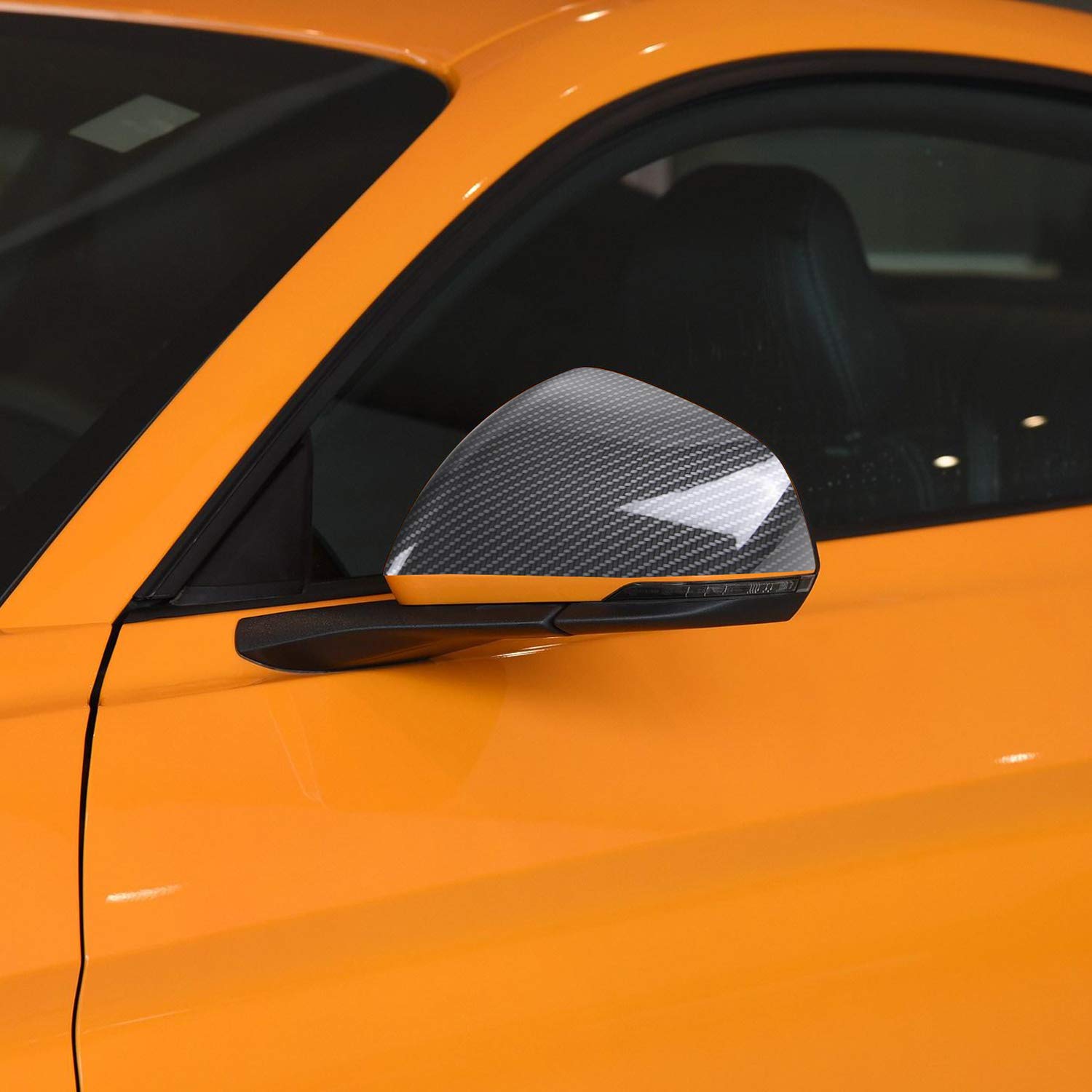Rt-Tcz Rearview Mirror Cover Trim Kit Decoration Compatible With Ford Mustang 2015 2016 2017 2018 2019 2020 2021 2022(Carbon Fib