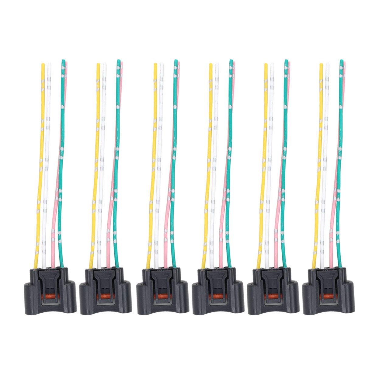 NewYall Pack of 6 Ignition Coil Connector Plug Harness Replace 90980-11885 for Chevrolet Prizm 2000-2002 Pontiac Vibe 2003-2010 