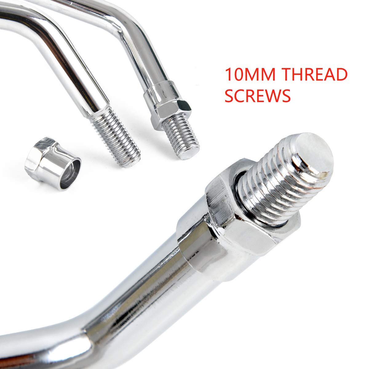 Rawsomes Motorcycle Side Mirrors - Chrome Silver, ABS, 125mm x 70mm, Universal Fit for Harley, Kawasaki, Suzuki, Aprilia, Cruiser, Scooter