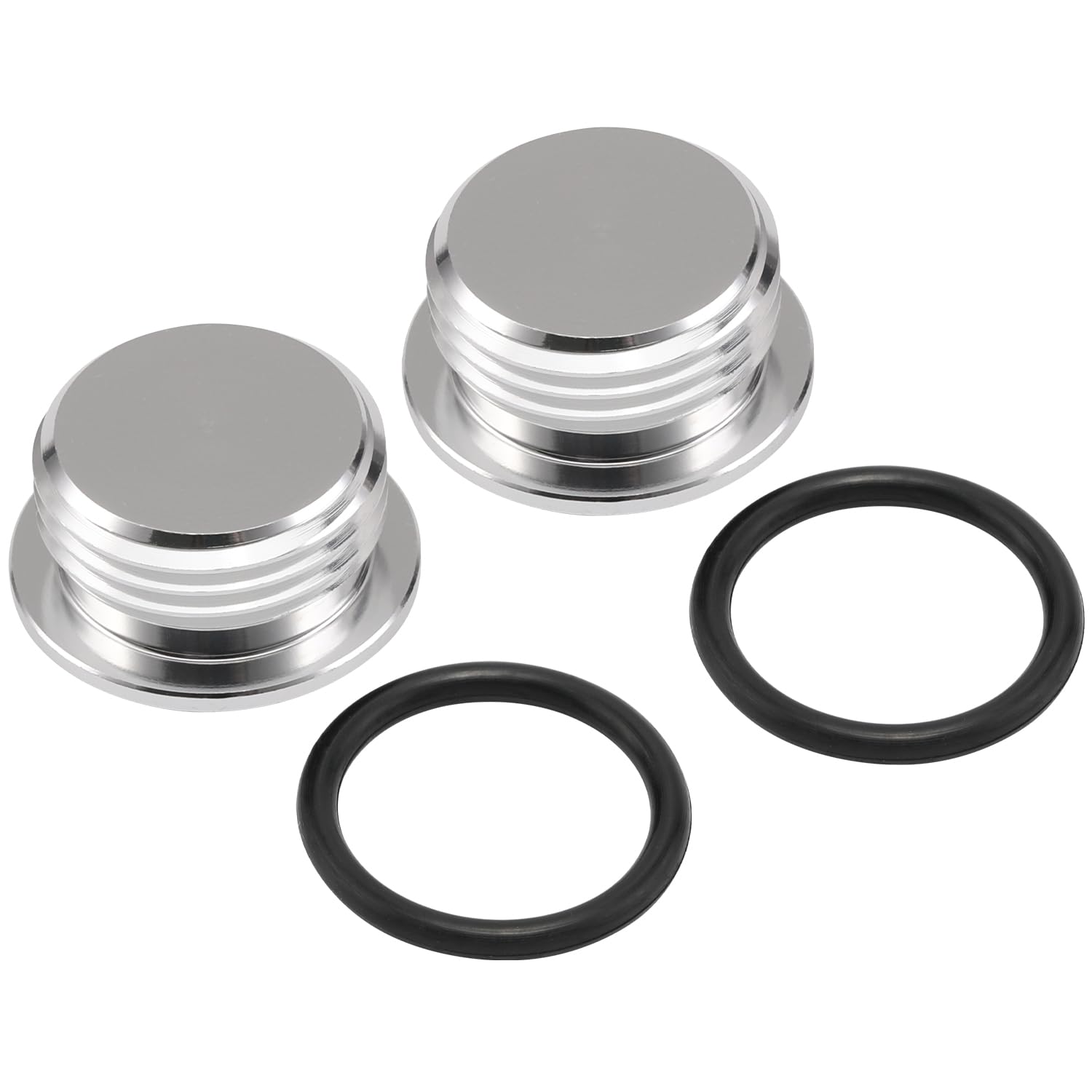 Podavelle 12An -12 Orb O-Ring Seal Boss Socket Port Plug Block Off Fitting Adapter Aluminum Silver, Pack Of 2
