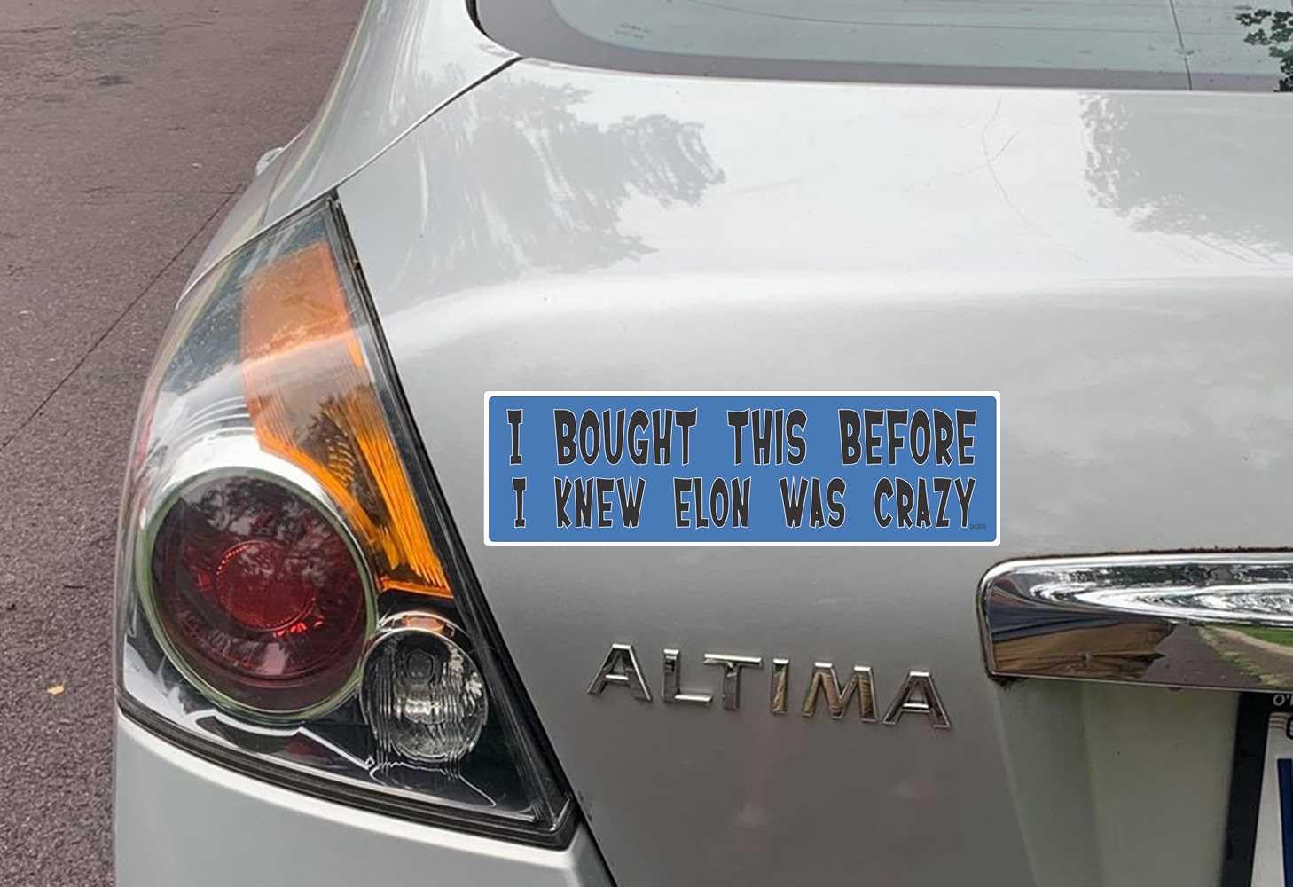 Gear Tatz - I Bought This Before I Knew Elon was Crazy - Tesla Assessories - Bumper Sticker - 10 x 3 inches - Professionally Mad