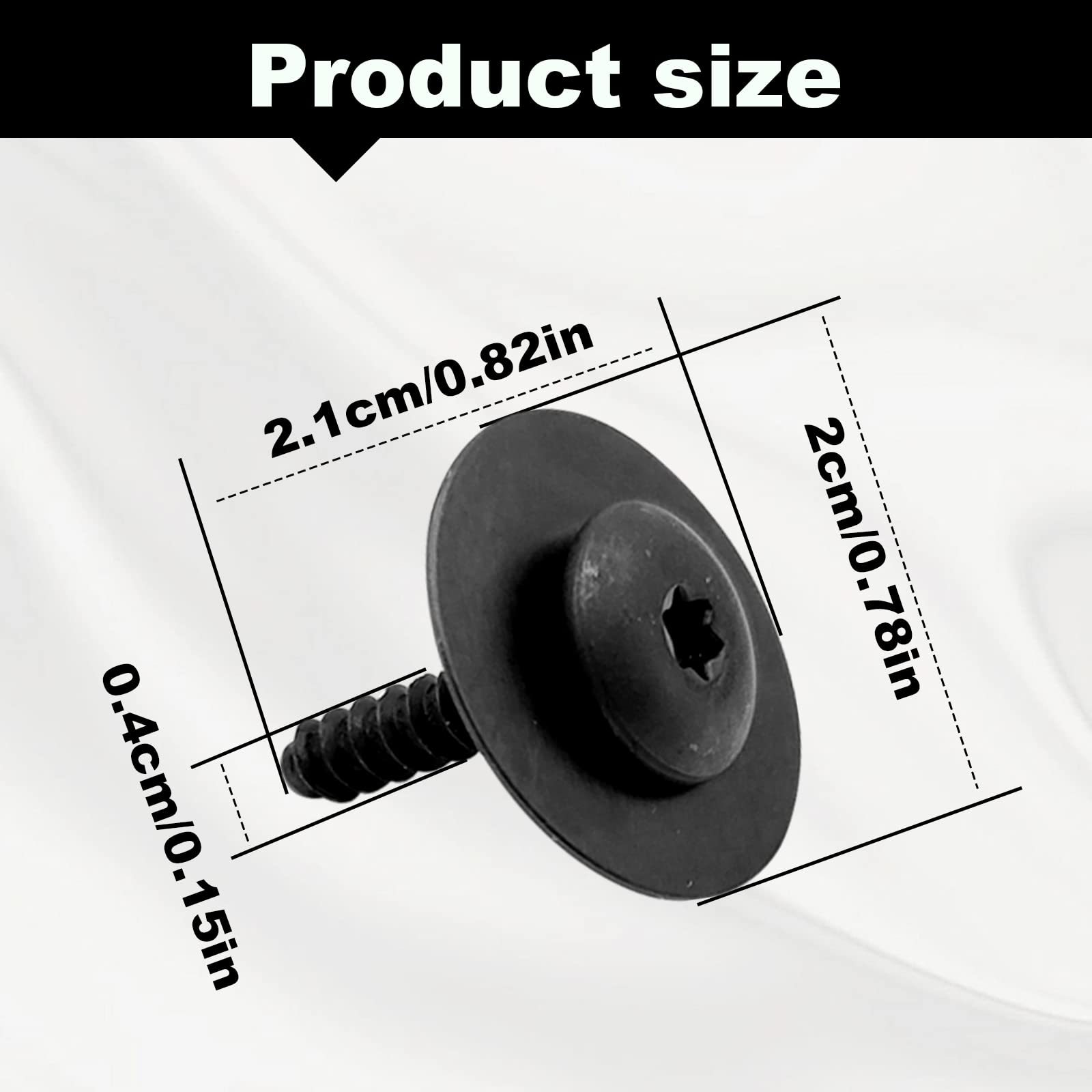TOPCNOEM Fender Liner Splash Shield Bolt Screw - Steel, Black, One Size Compatible with GM Chevrolet Camaro, Colorado, Equinox, Malibu, Cadillac