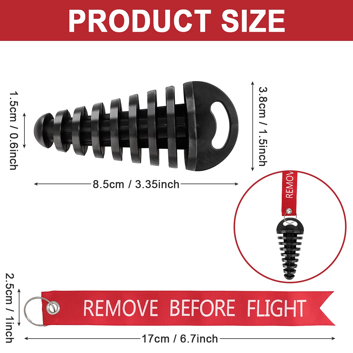 Hoedia Muffler Exhaust Wash Plug - 2 Pack, Rubber Silencer for 2 Stroke Motorcycles (0.6-1.5 Inch)