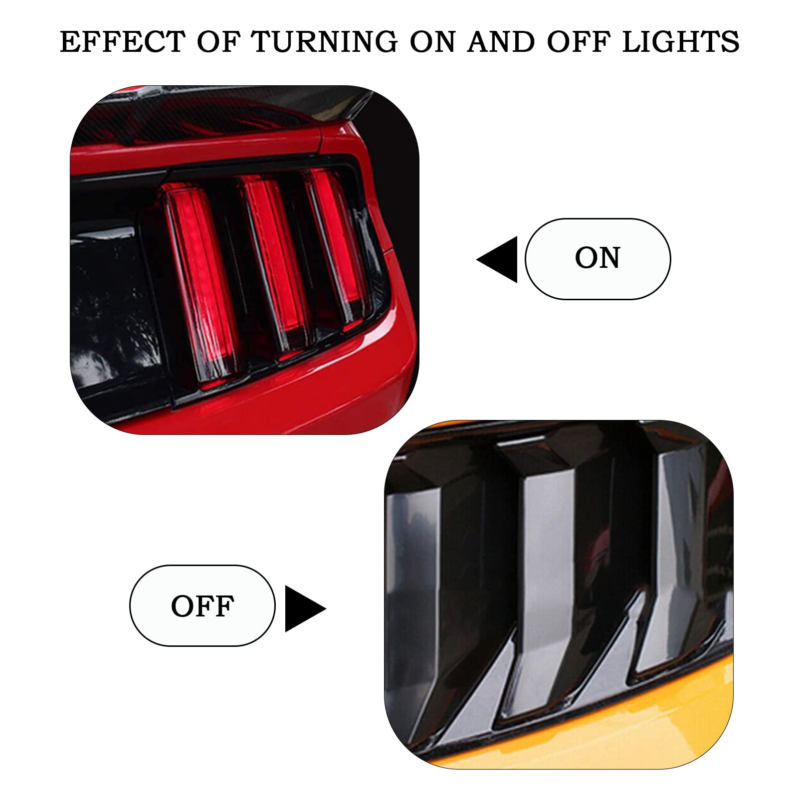 Rt-Tcz Tail Light Lamp Cover Guard Trim Frame Bezels Decoration Accessories For Ford Mustang (2015-2017 Smoke Black)