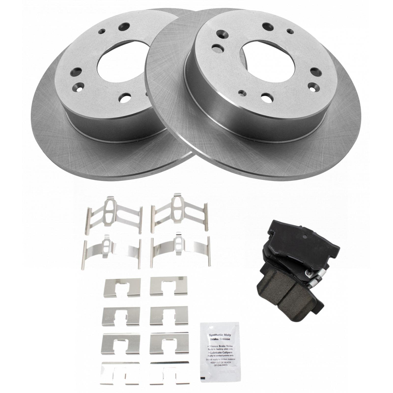 TRQ Rear Brake Pad & Rotor Kit Brake Pads Brake Rotor Ceramic Compatible with 1998-1999 Acura CL 1998-2002 Honda Accord