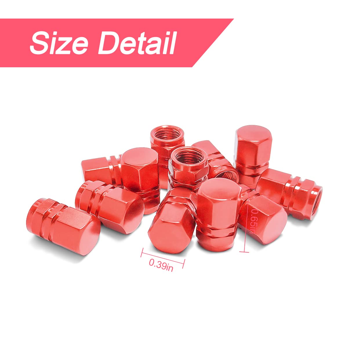 12 Pcs Car Tire Valve Stem Caps, Airtight Caps/Covers, Universal For Cars, Bicycles, Motorcycles, Suvs, Car Accessories For Men Women (Red)