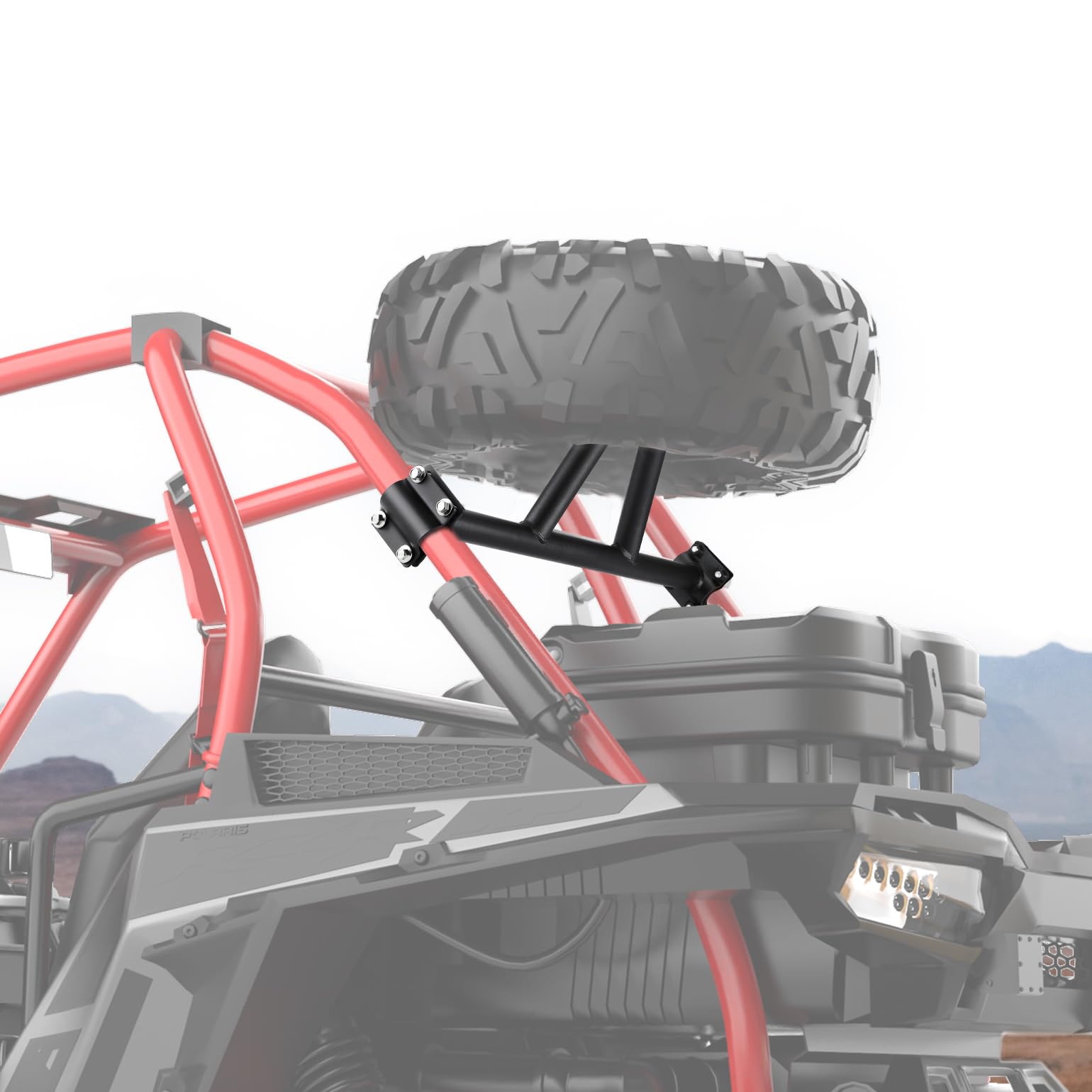 KEMIMOTO UTV Spare Tire Carrier Mount Compatible with RZR XP 1000, Heavy Duty Steel Black Coated UTV Spare Tire Holder Compatibl
