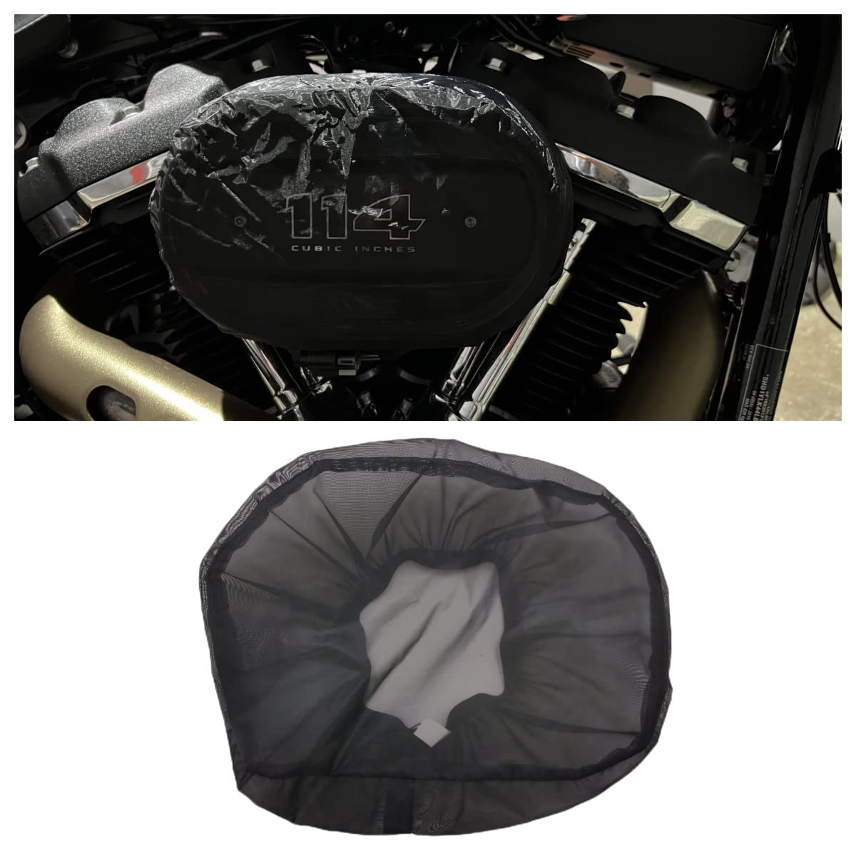 M Maintenanse Waterproof Air Cleaner Filter Cover for Harley Touring & Dyna, Model 114-7, Size 114