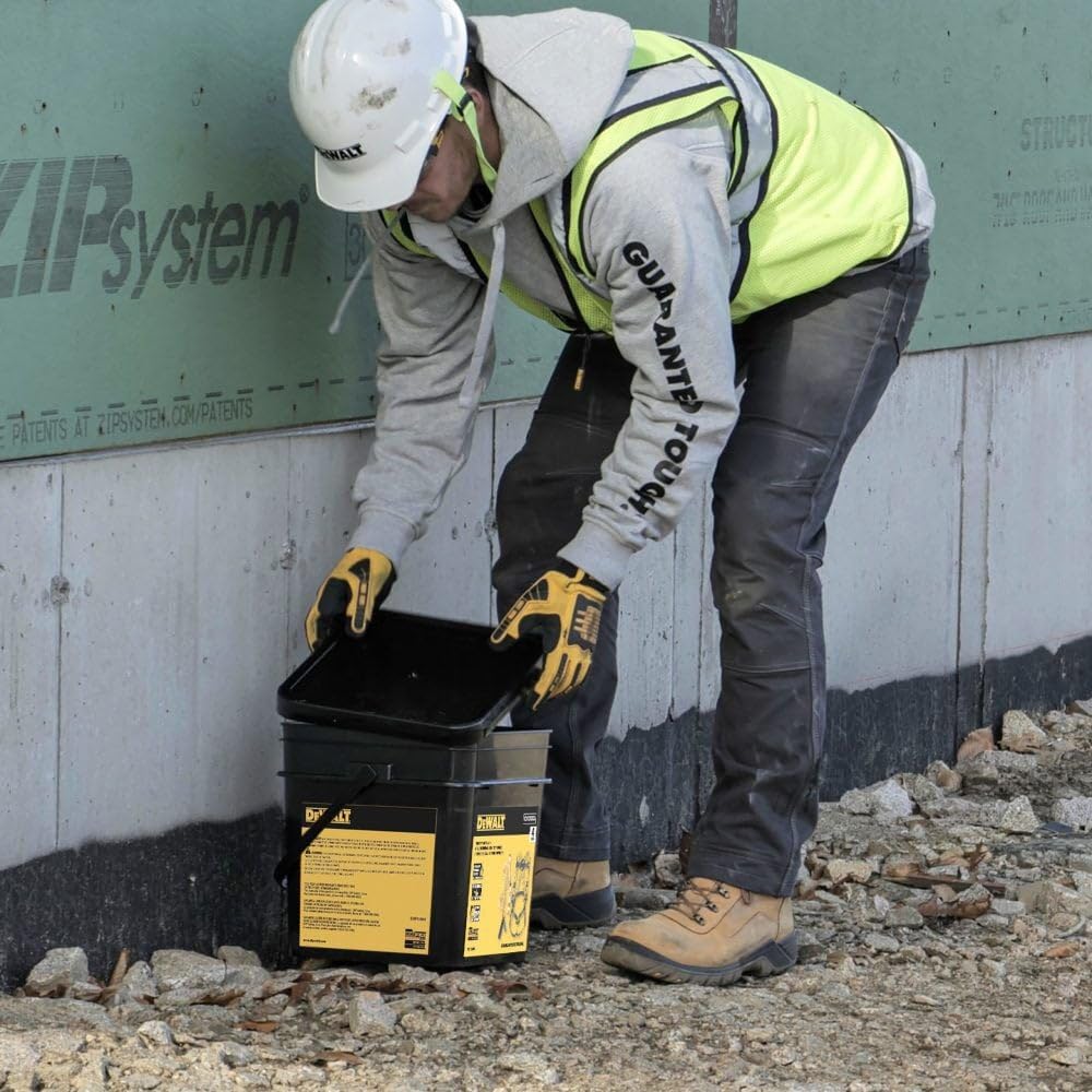 DEWALT Rooftop Safety Kit, D1000 Harness, 50' Lifeline, Reusable Anchor, Black/Yellow, One Size, Model DXFP120050