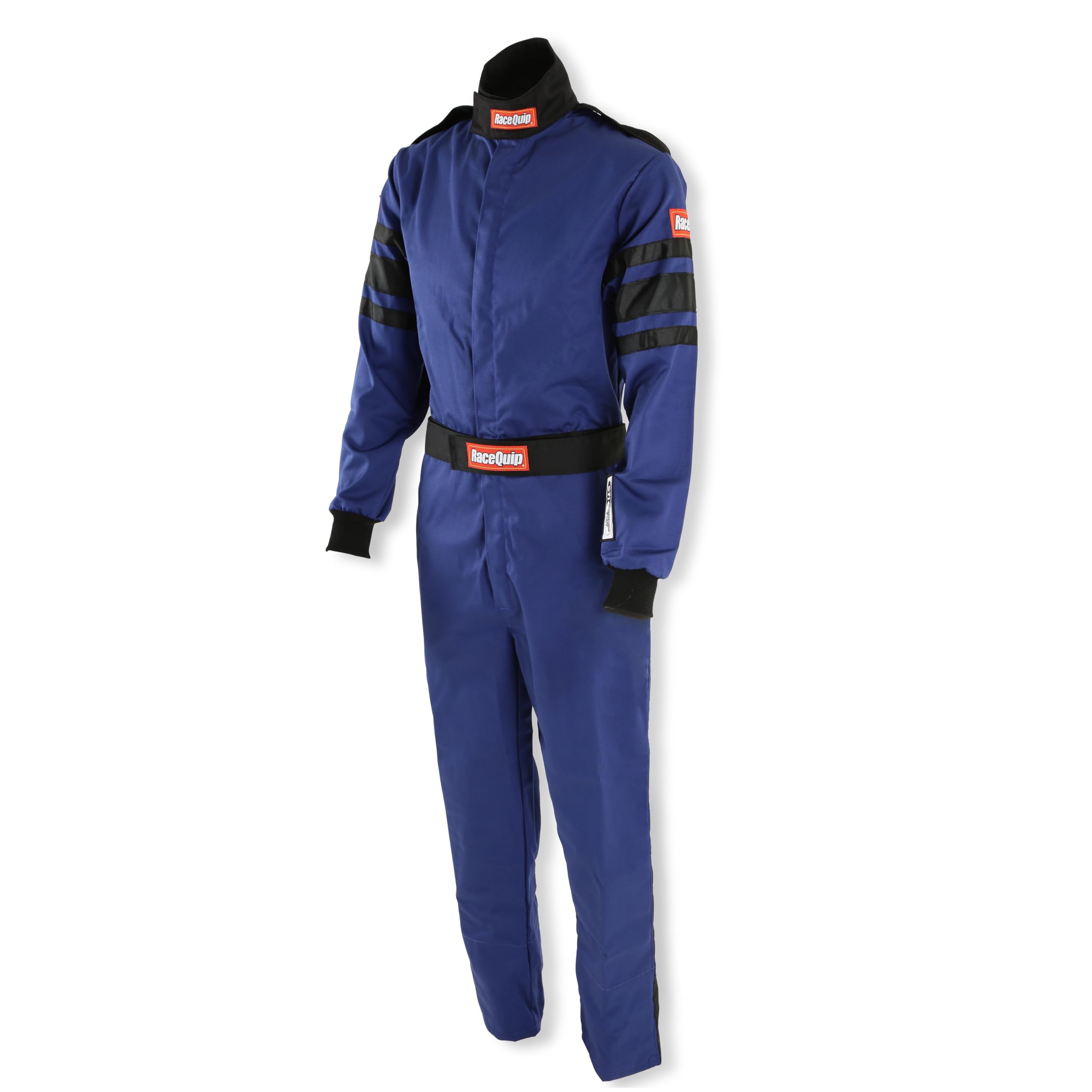 Racequip 110026Rqp 110 Series 1-Pc Driving Suit Sfi 3.2A/1 Blue/Black Stripe Xl