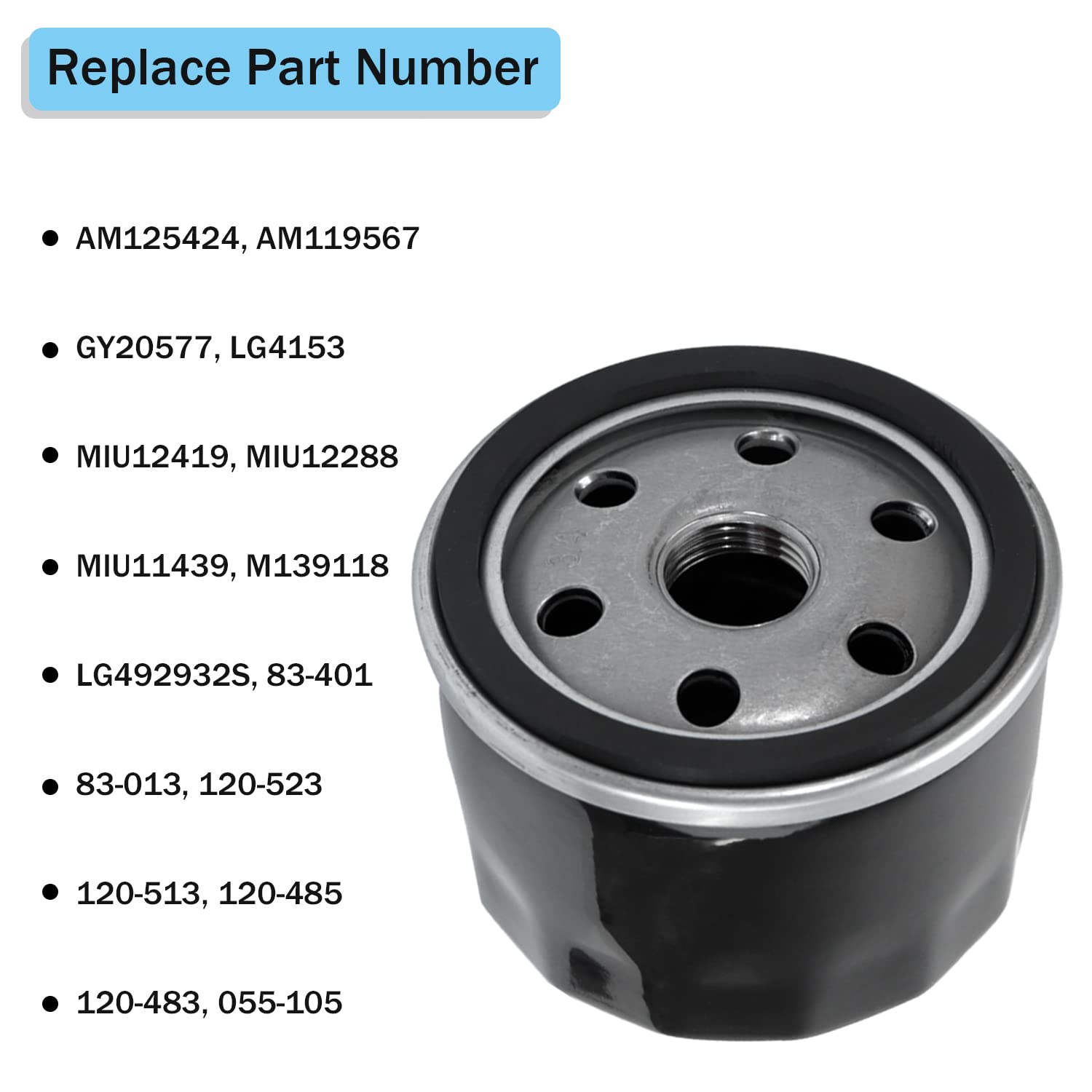 Am125424 Oil Filter Replacement For John Deere Lx 173 288 Stx 38 46 Gs 25 Lt 133 La 140 145 F 620 Ltr 155 Replace Am119567 Gy205