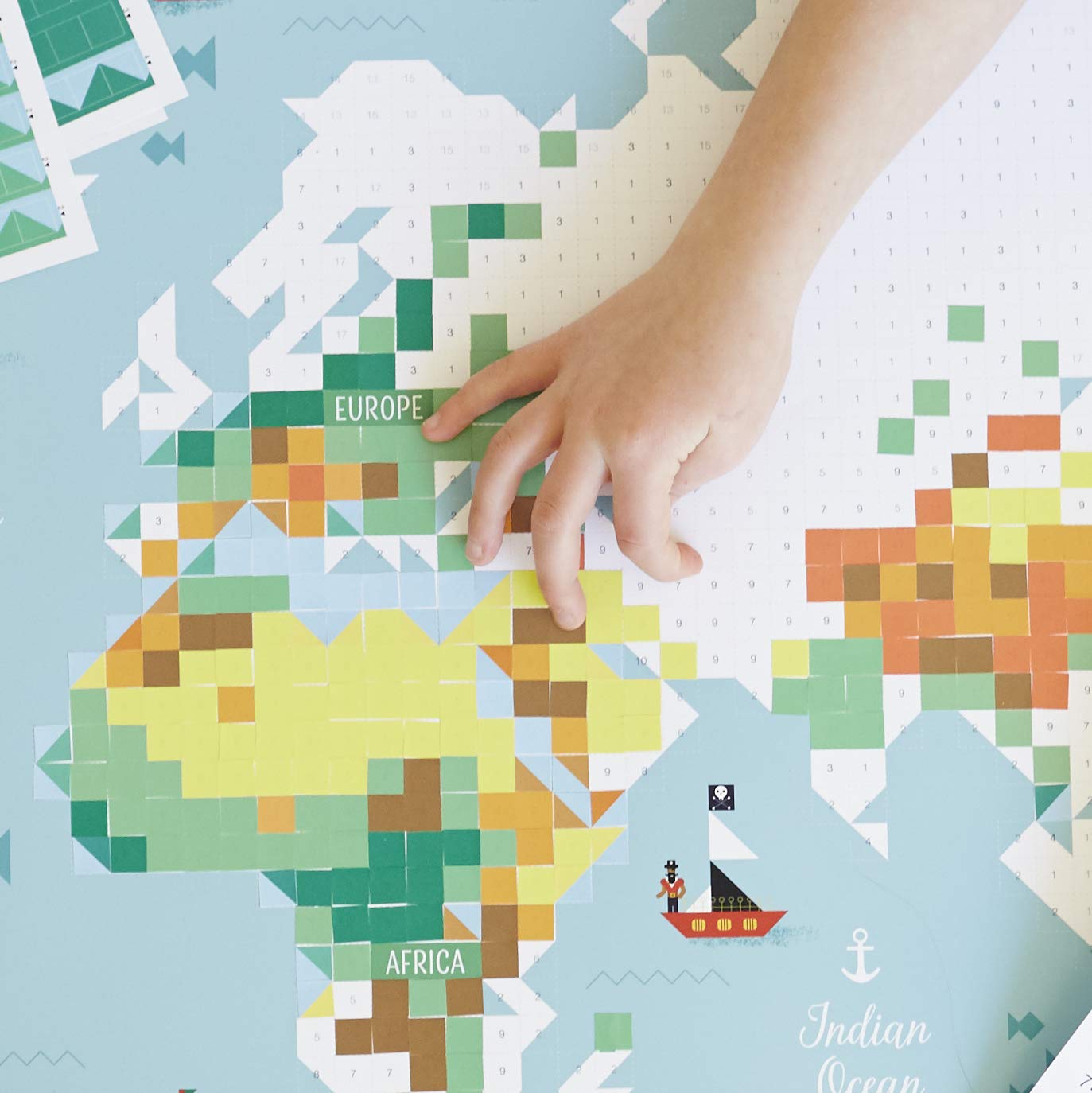 Poppik World Map - 40'' X 24'' Sticker Art