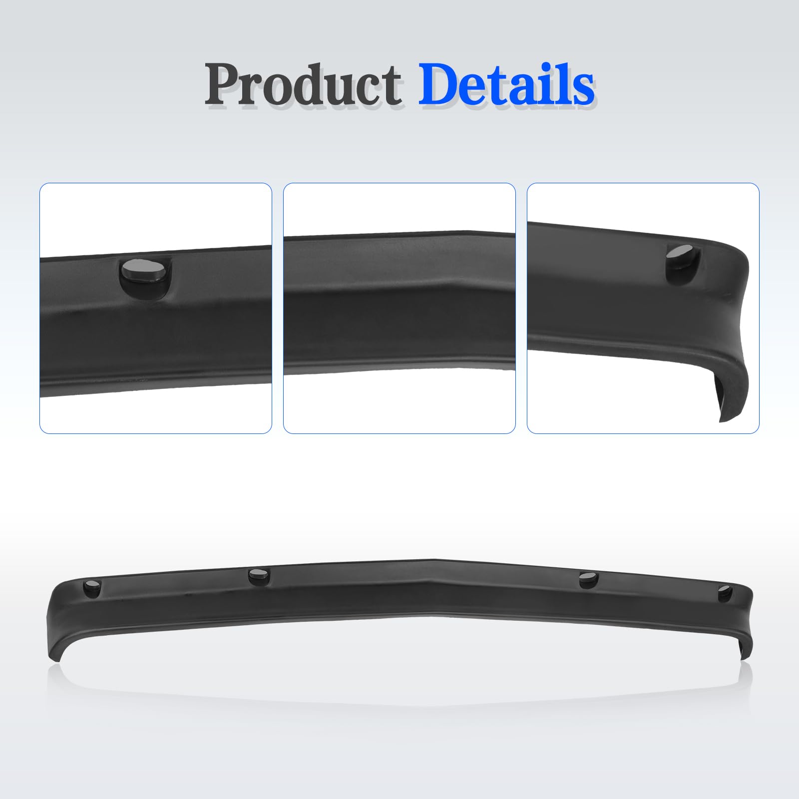 CarPartsDepot Front Bumper Air Dam Lower Valance w/o Holes for 1988-2000 Chevy C/K 1500 2500 3500 - Black, Model 350-
