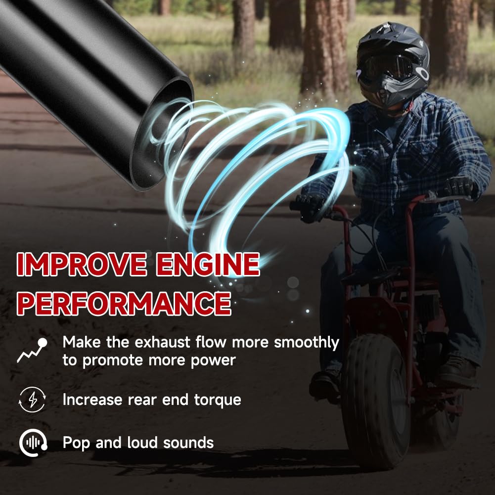 FVRITO Mini Bike Exhaust Pipe Kit for Predator 212cc 224cc 196cc Coleman CT200U BT200X CT200U-EX 6.5hp GX160 GX200 Small Engine