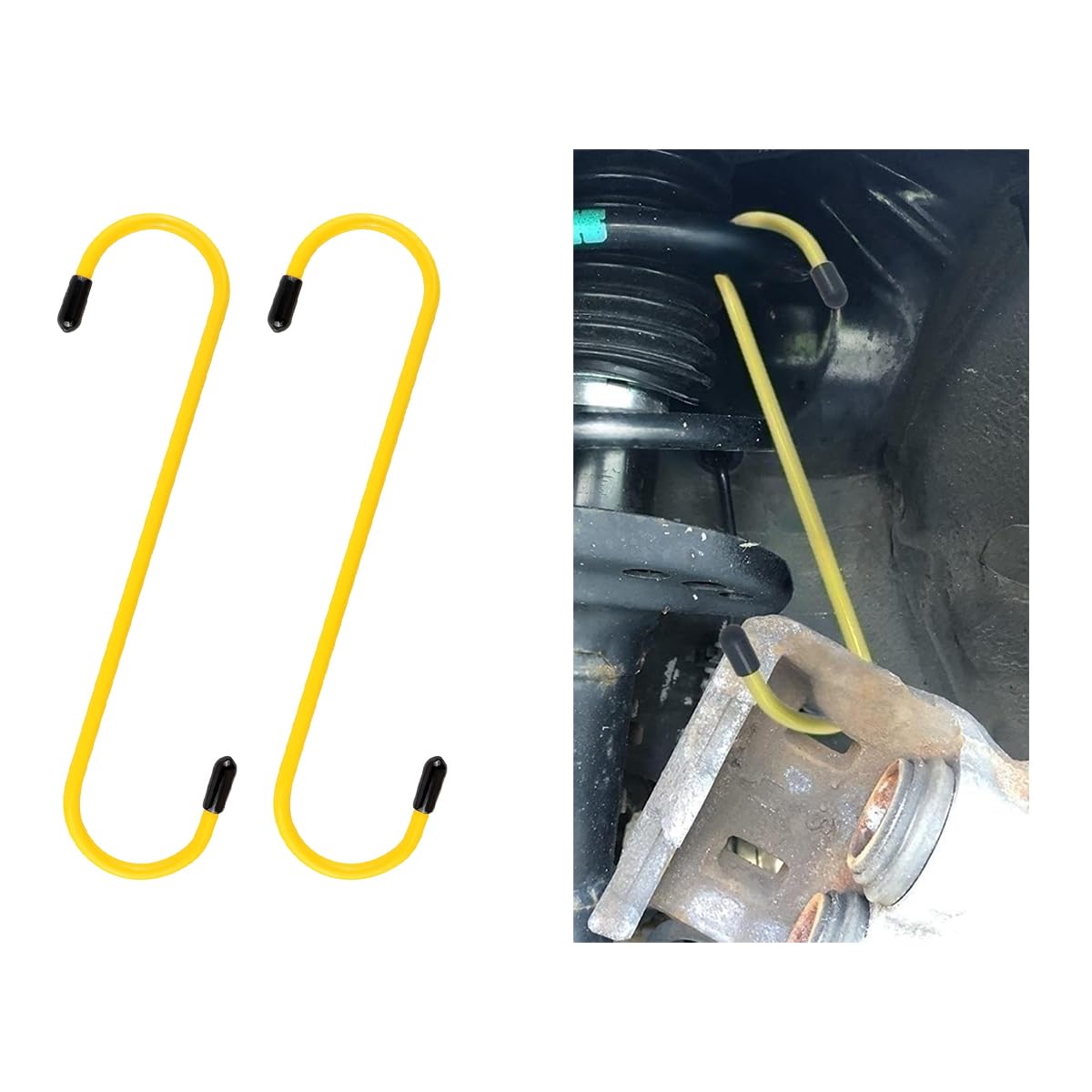 Glsowee Car Brake Caliper Hooks, Auto Brake Caliper Hangers With Rubber Tips, Universal Durable & Rust-Proof Automotive Tools Fo