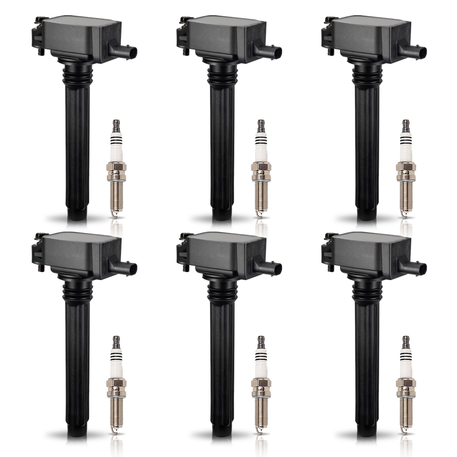 ENA Set of 6 Ignition Coils & Iridium Spark Plugs for UF648 Compatible with Chrysler Dodge Charger Jeep Grand Cherokee Wrangler 