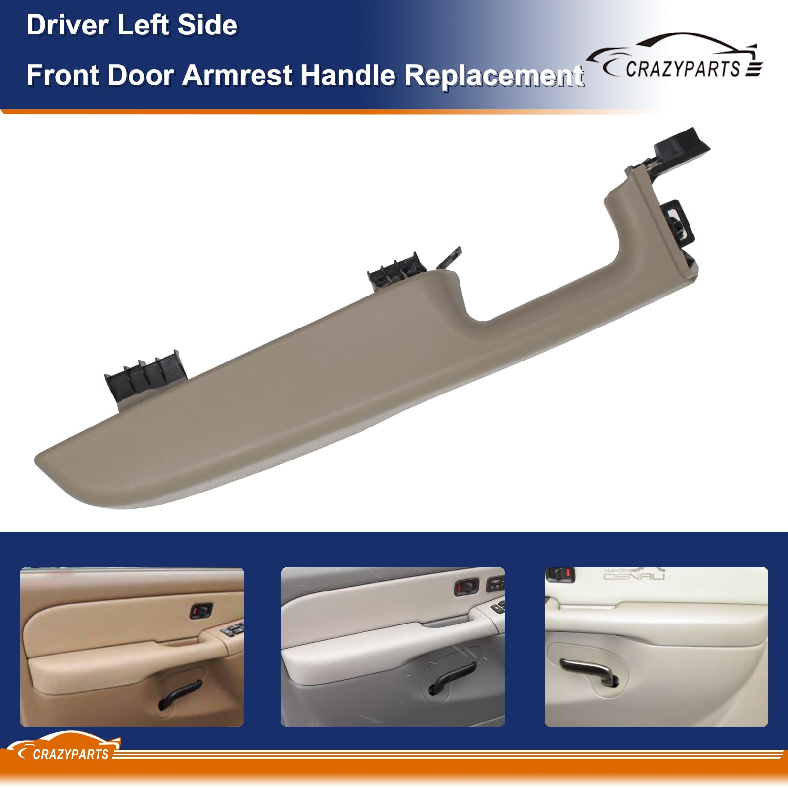 Crazyparts Passenger Right Side Front Door Armrest Handle Replacement Compatible With 1999-06 Chevy Suburban/Tahoe, Gmc Yukon/Av