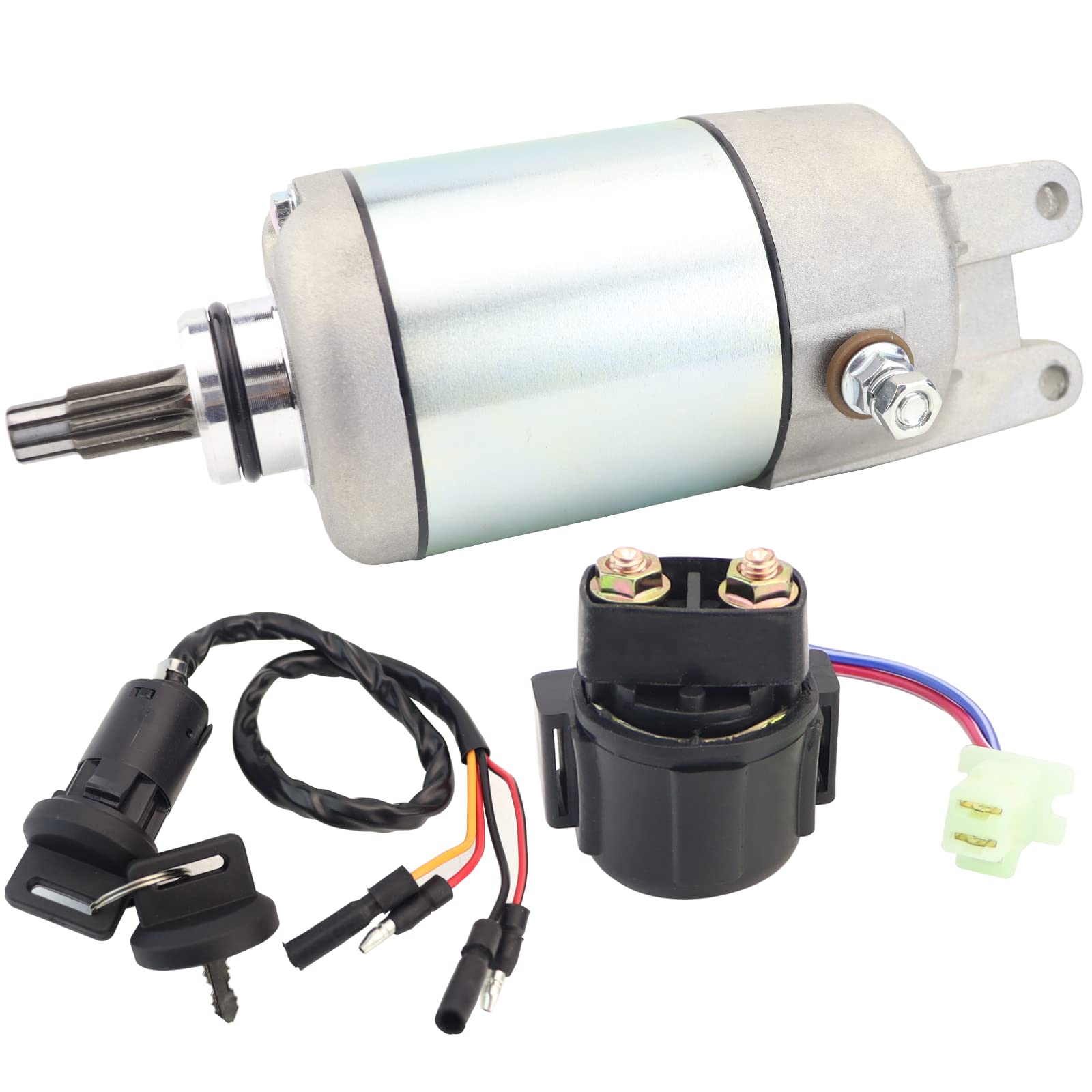 STABSOLI Starter Motor & Solenoid Relay & Ignition Switch Replacement for Honda ATV FourTrax 300 TRX300 TRX300FW 1988-2000 31200