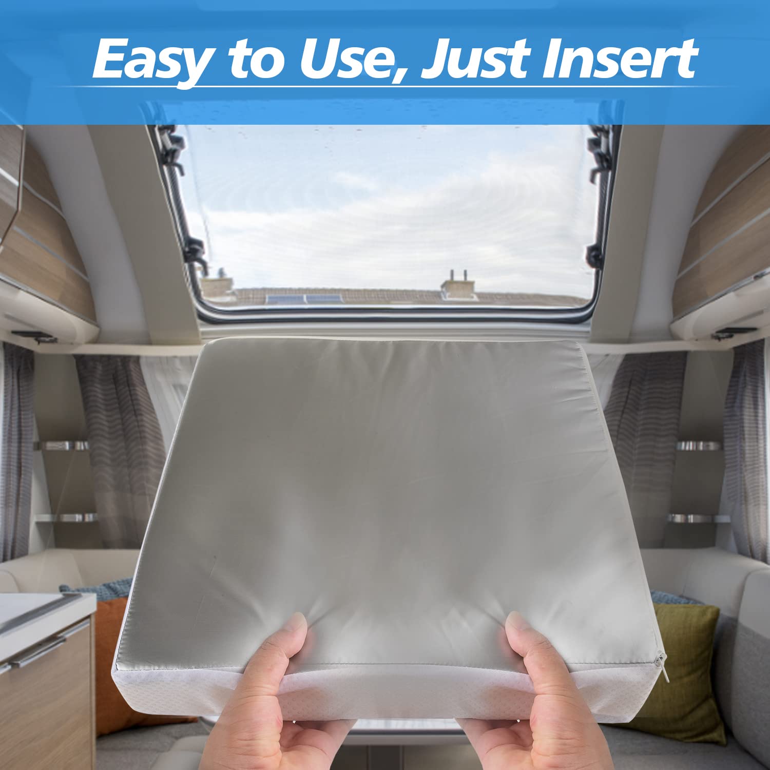 Safoner Waterproof Rv Vent Insulator And Skylight Cover With Reflective Surface, Fits Standard Rv Vents- 14X14 Inch (1 Pack)