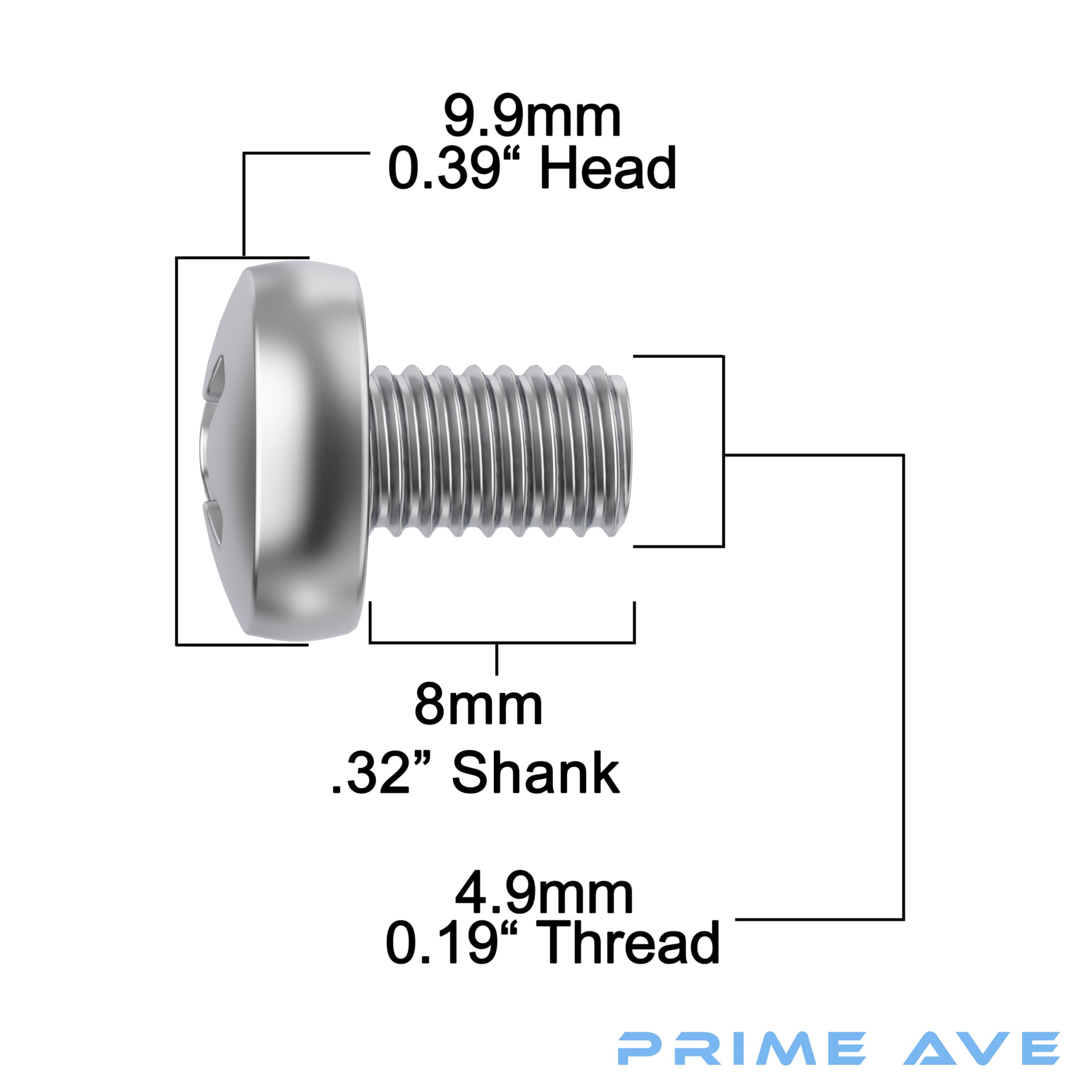 Prime Ave Stainless Steel License Plate Screws For License Plates, Frames, Covers - Front/Rear Rust Proof Car Tag Screws - Licence Plate Screw Set Compatible With Bmw (Pack Of 8)