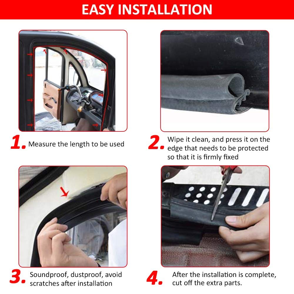 Dgsl Car Weather Stripping, 25Ft Automotive Door Seal Strip With Side Bulb Rubber Seal For Cars, Boats, Trucks, Rvs