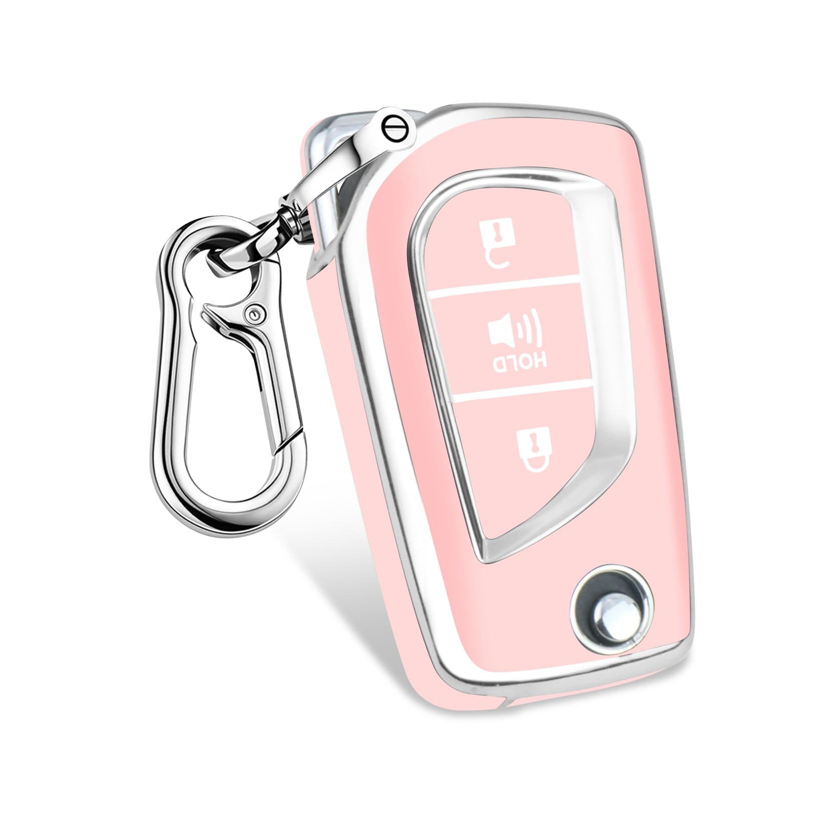 Mild East Car Key Cover for Toyota, Soft TPU Key Fob Cover Compatible with Rav4 Camry Fortuner Tundra Corolla C-HR Highlander, f