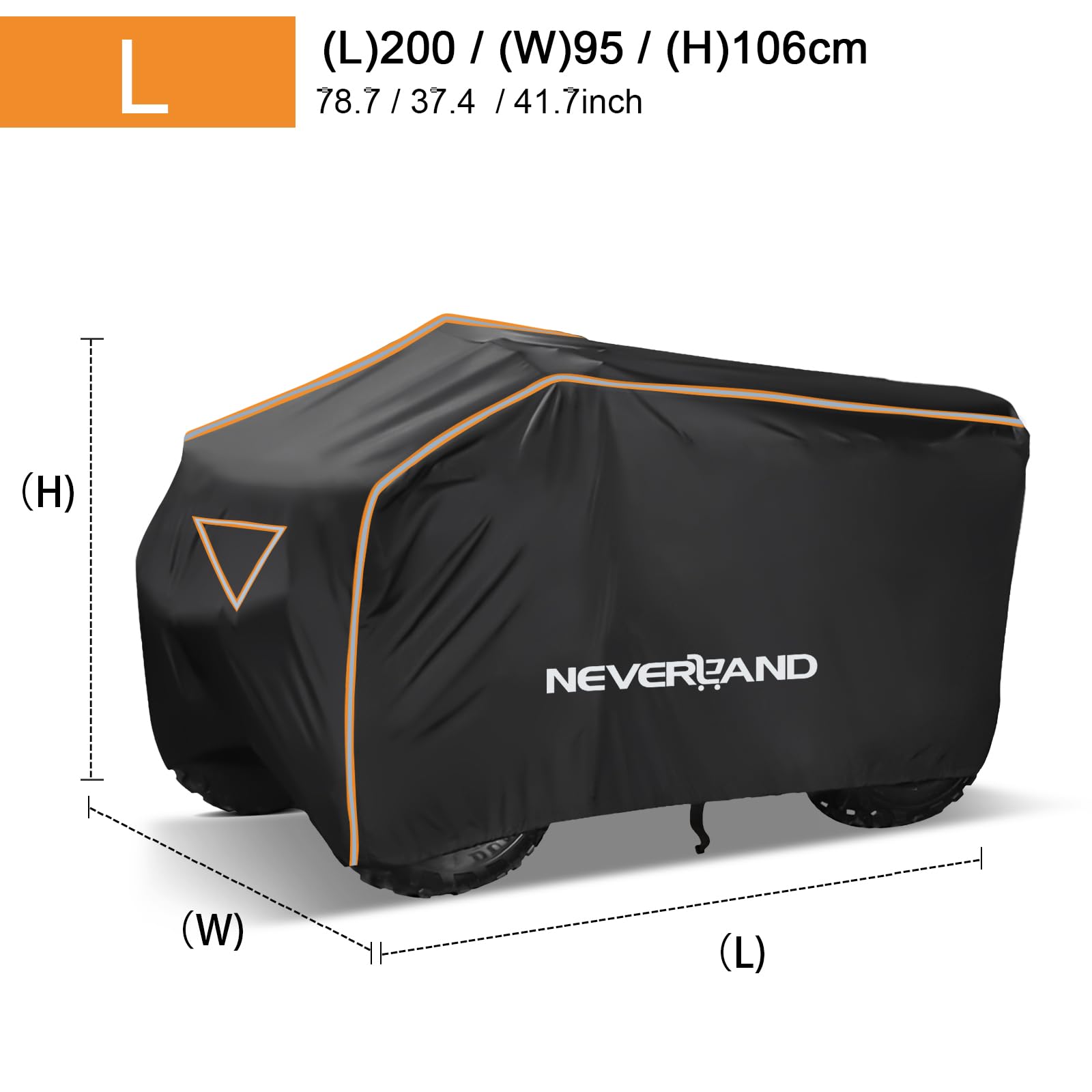 NEVERLAND ATV Cover Waterproof Heavy Duty Black Large Oxford Fabric 4 Wheeler Protection for Polaris Yamaha Suzuki Honda