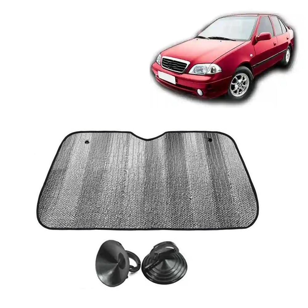 Car Windshield Sun Shade UV Rays Protector Silver Sunshade Solar Reflective suitable for Maruti Suzuki Esteem
