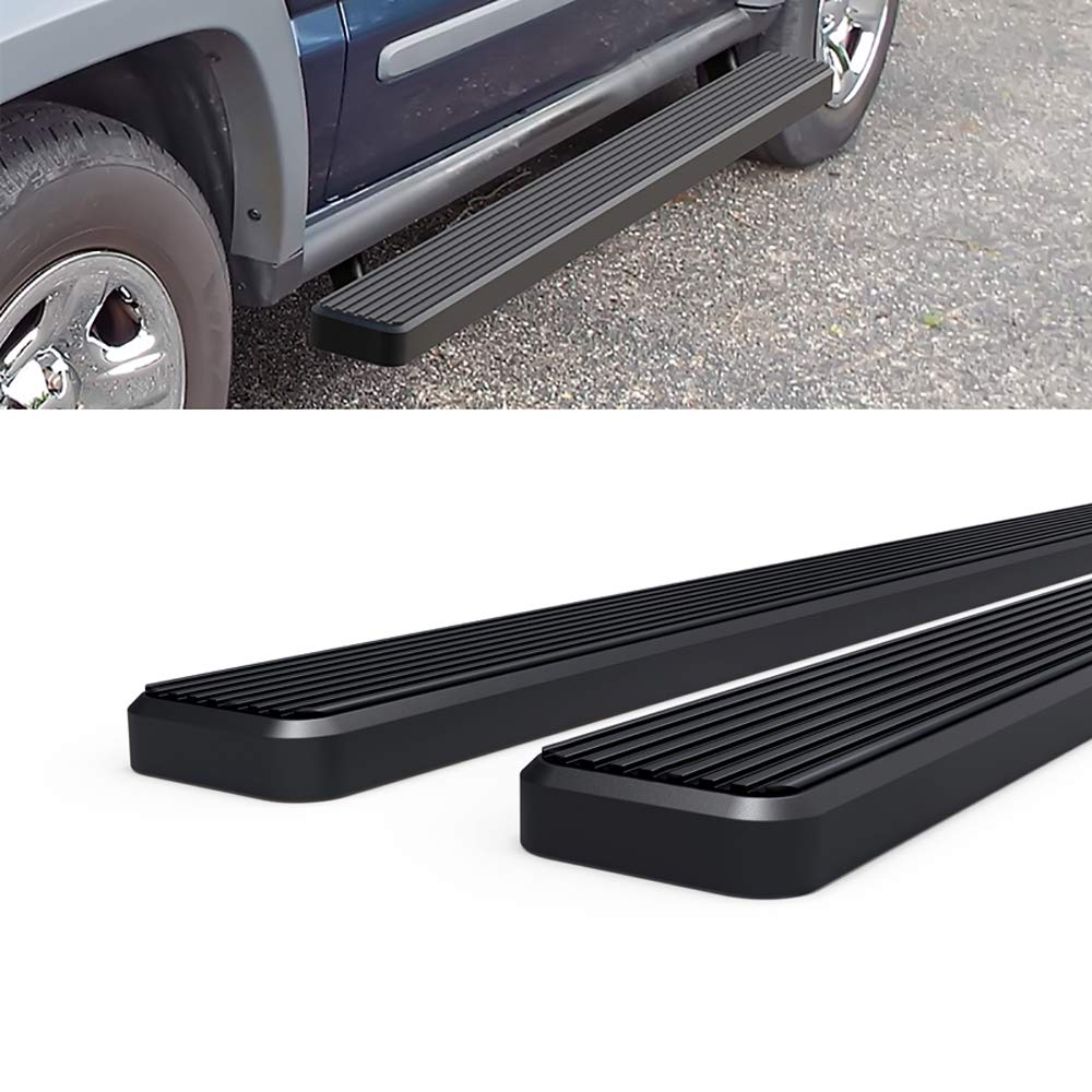 Hd Ridez Stainless Steel Running Board 5' Black Compatible With Jeep Liberty 2002-2007 4-Door (Without Mudflaps Factory Rock Rails Must Be Removed) (Nerf Bar Side Steps Side Bars)