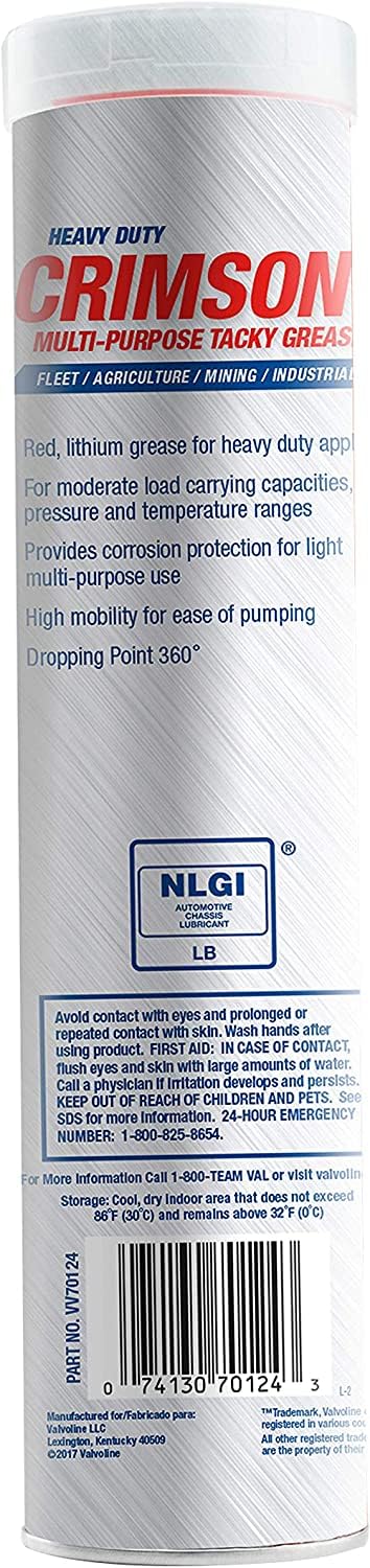 Elite Tool Center 10 Pack Multi-Purpose Grease, Lithium, 14 oz Cartridge, Crimson Red