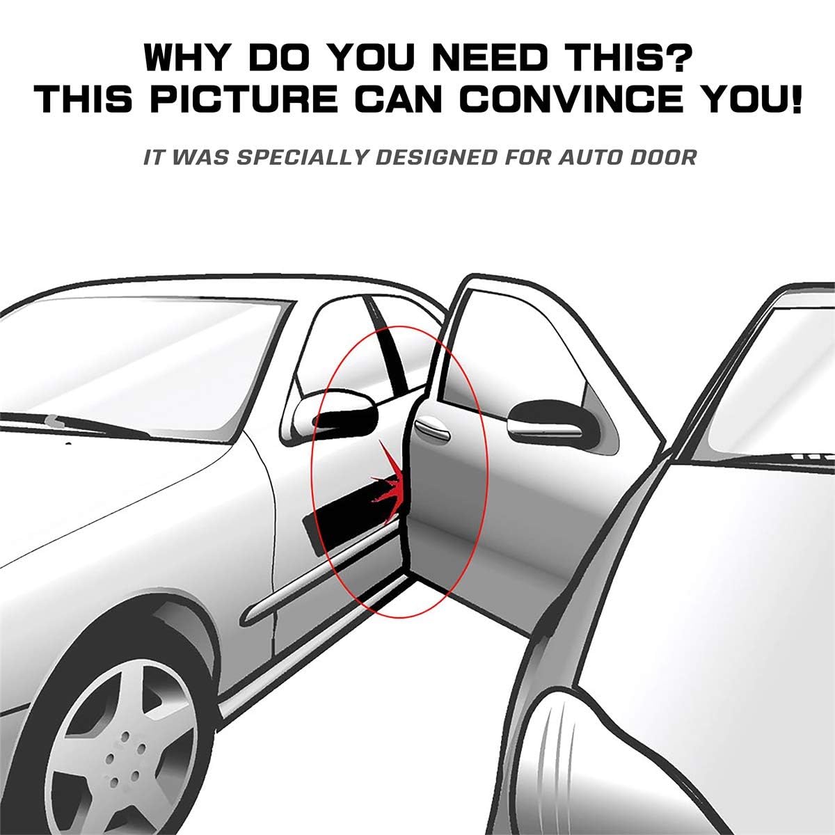 Myfamirea 49Ft(15M) Long Car Door Edge Guards, U Shape Edge Trim Rubber Seal Protector Car Door Protection Anti-Collision Rubber