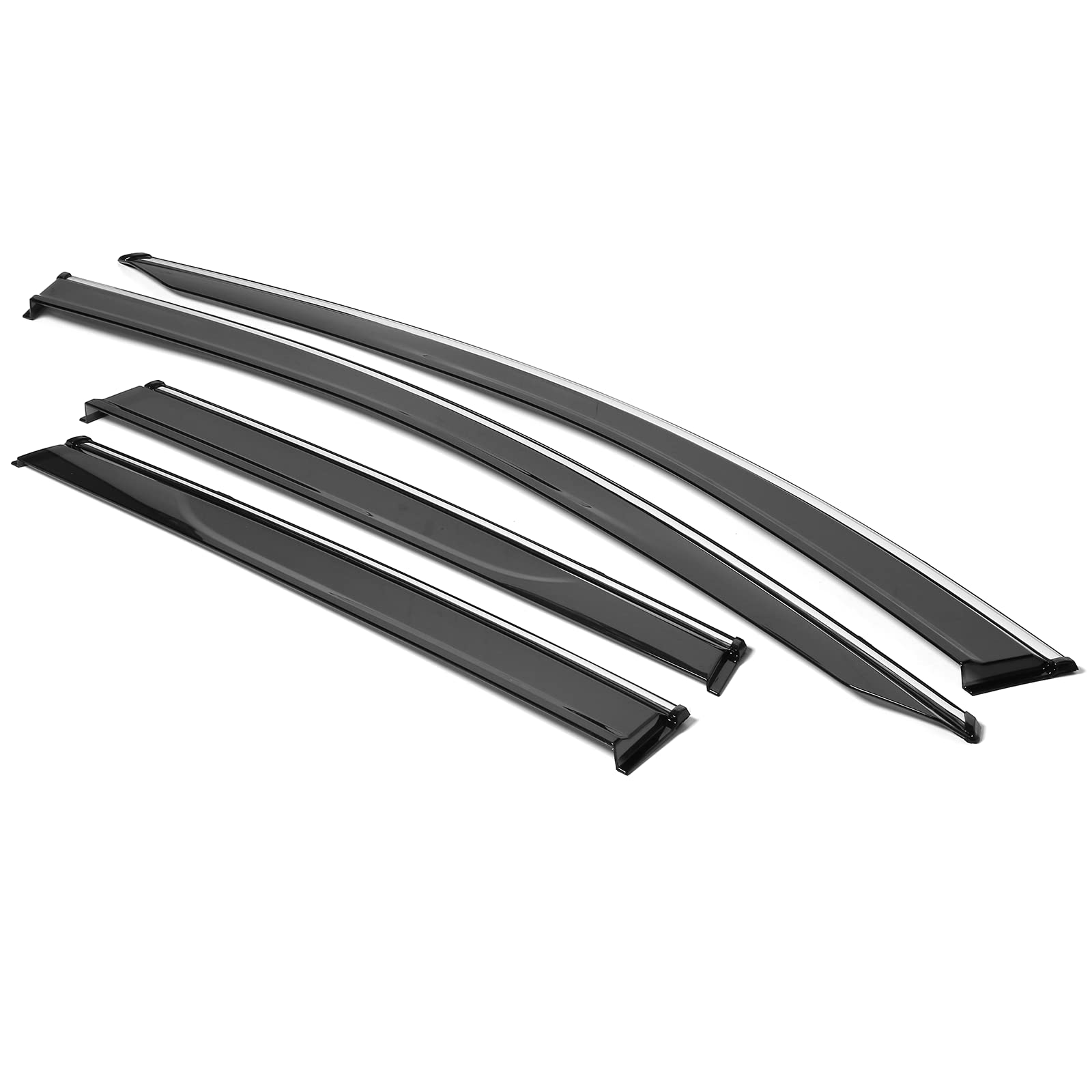 IKON MOTORSPORTS, Window Visor Compatible with 2015-2024 Nissan Murano Z52, Injection Polycarbonate with Chrome Trim Air Deflect