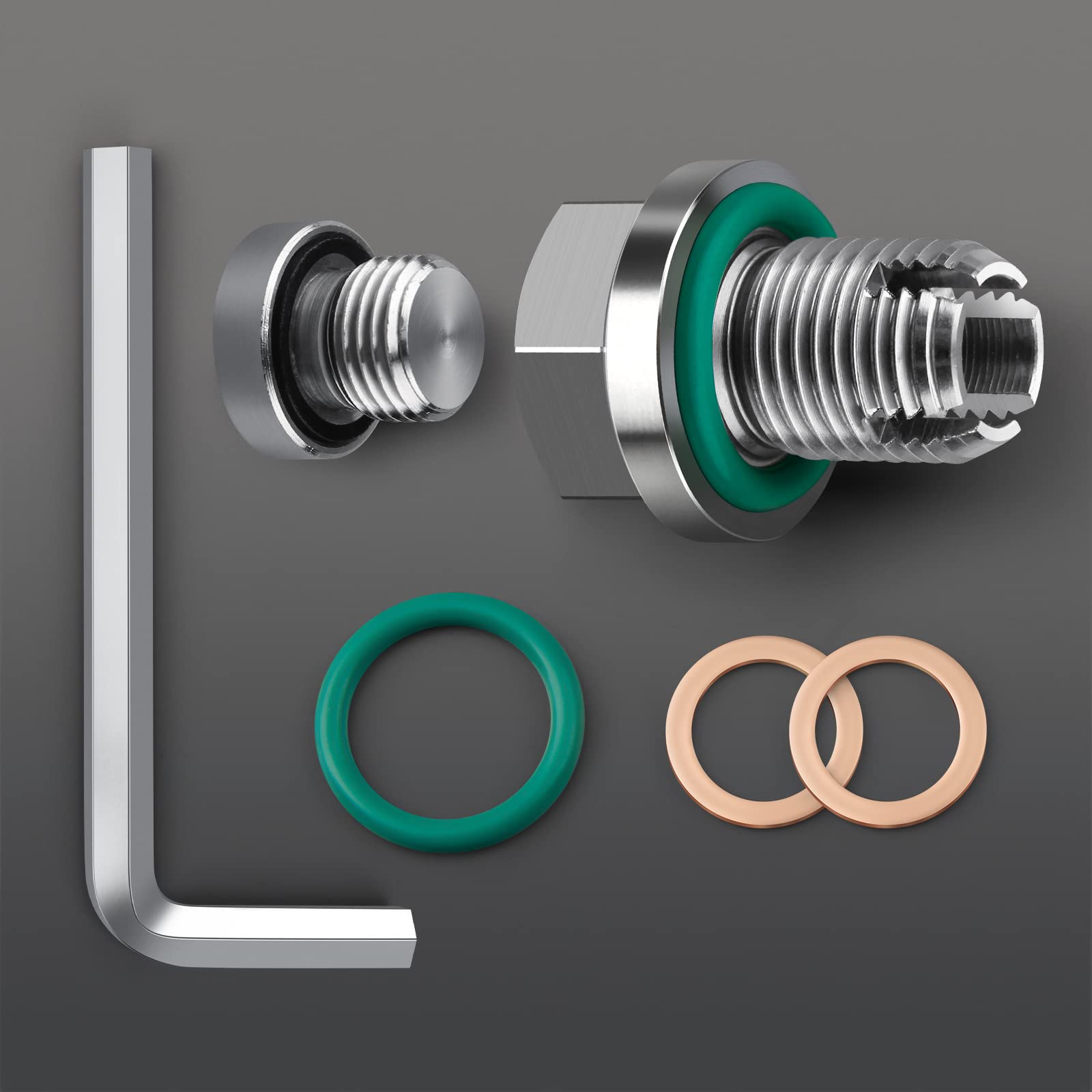Deefill M12.1-1.75 X 15Mm Oversize Piggyback Oil Drain Plug, Stainless Steel Self Tapping Oil Pan Thread Repair Kit