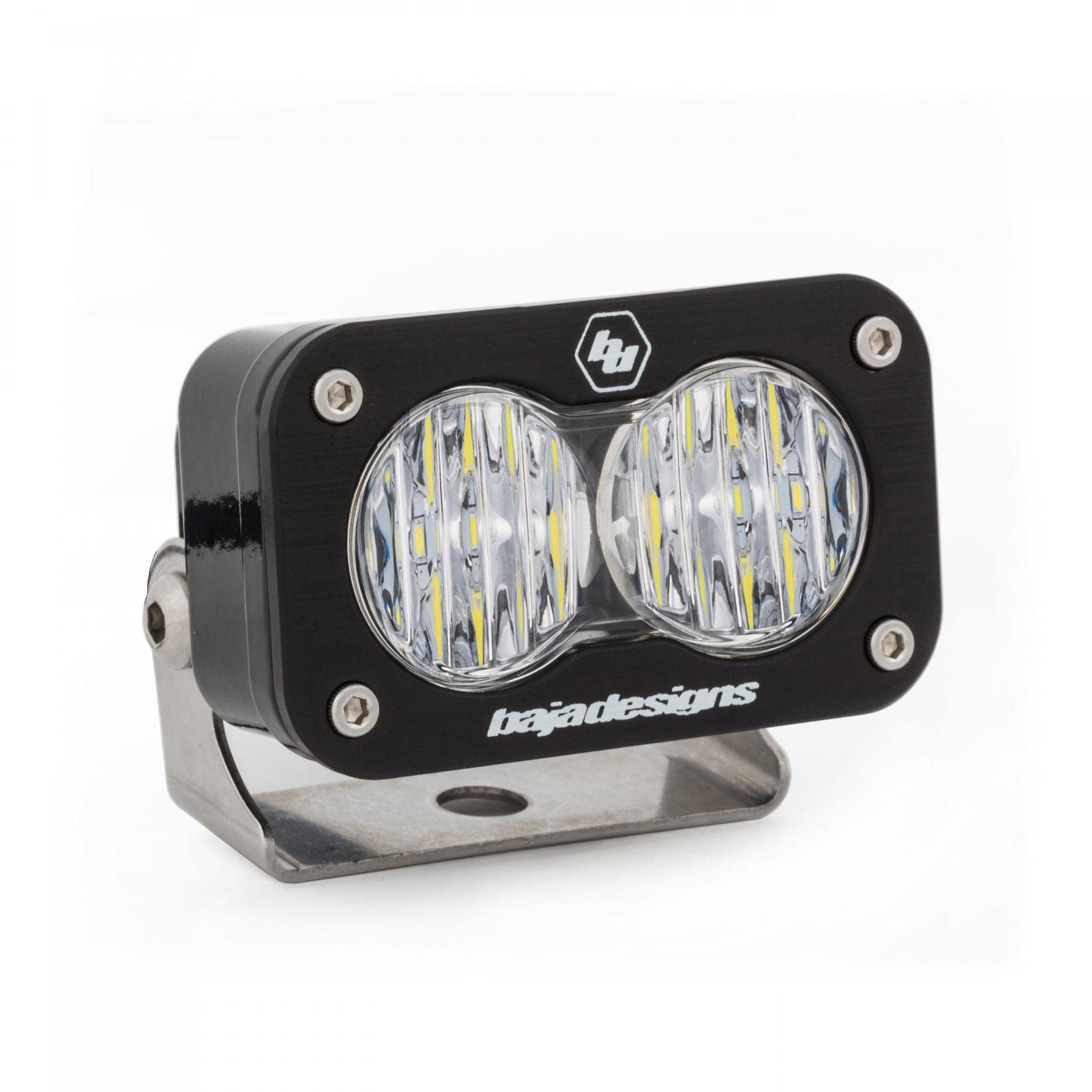 Baja Designs S2 Pro Black LED Light Pod for Trucks, Off Road, Wranglers, UTV, SUV - Wide Cornering Beam, Clear Lens