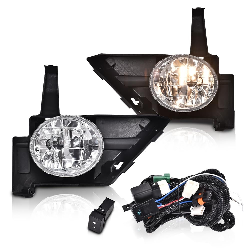 Grand Orange Fog Light Compatible With 2005 2006 Honda Crv Clear Driving Fog Lights Bumper Lamps Pair+Switch Clear Leans